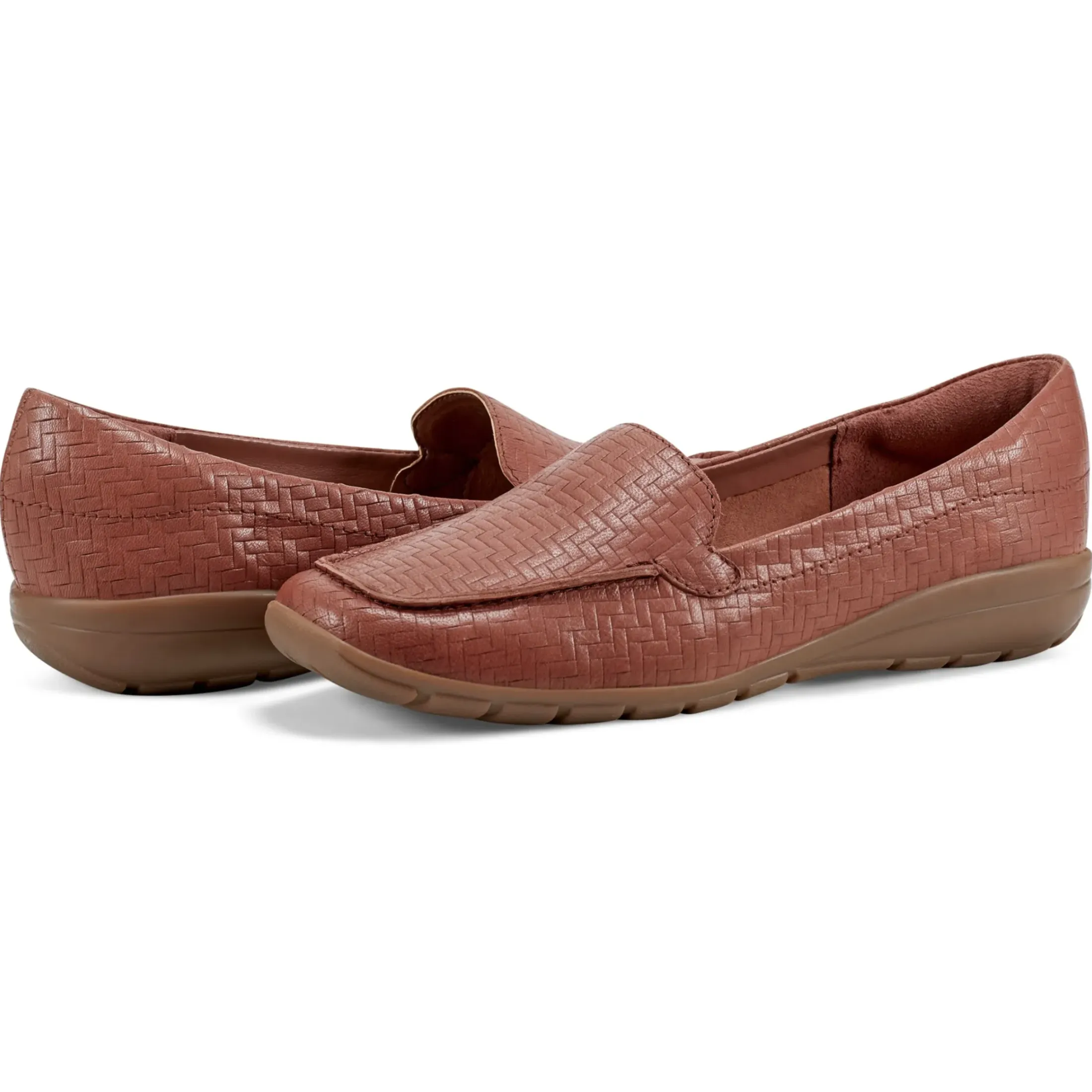 Abide Casual Flats|Flats>Easy Spirit Abide Casual Flats Brown Weave