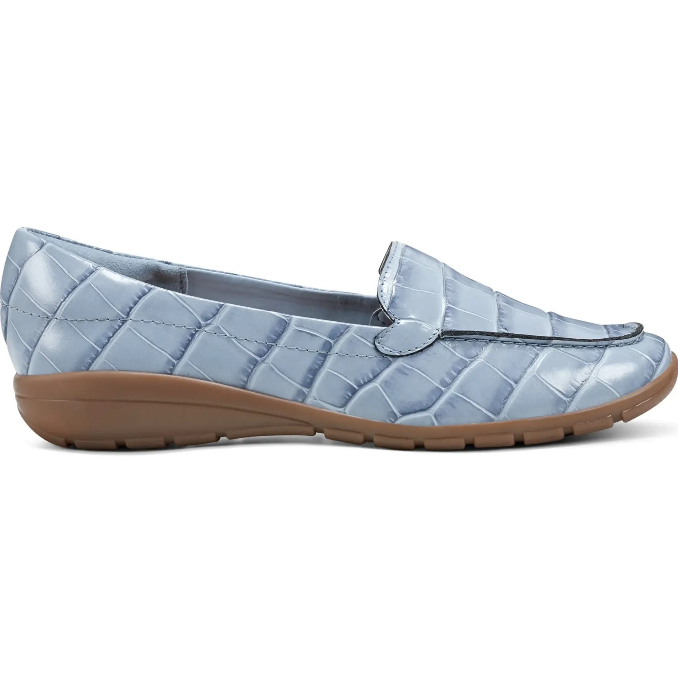 eFlex|eFlex>Easy Spirit Abide Casual Flats Light Blue Croco
