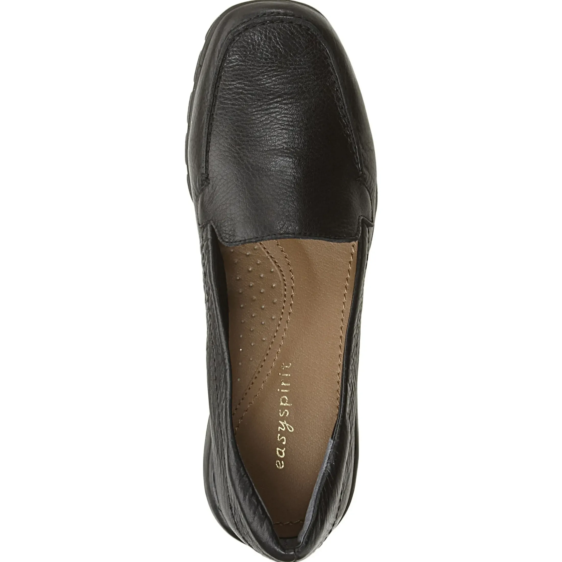 eFlex|eFlex>Easy Spirit Abide Leather Casual Flats Black Leather