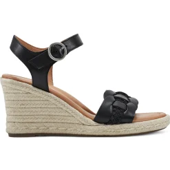 Dress|Sandals>Easy Spirit Aisha Espadrille Wedge Sandals Black