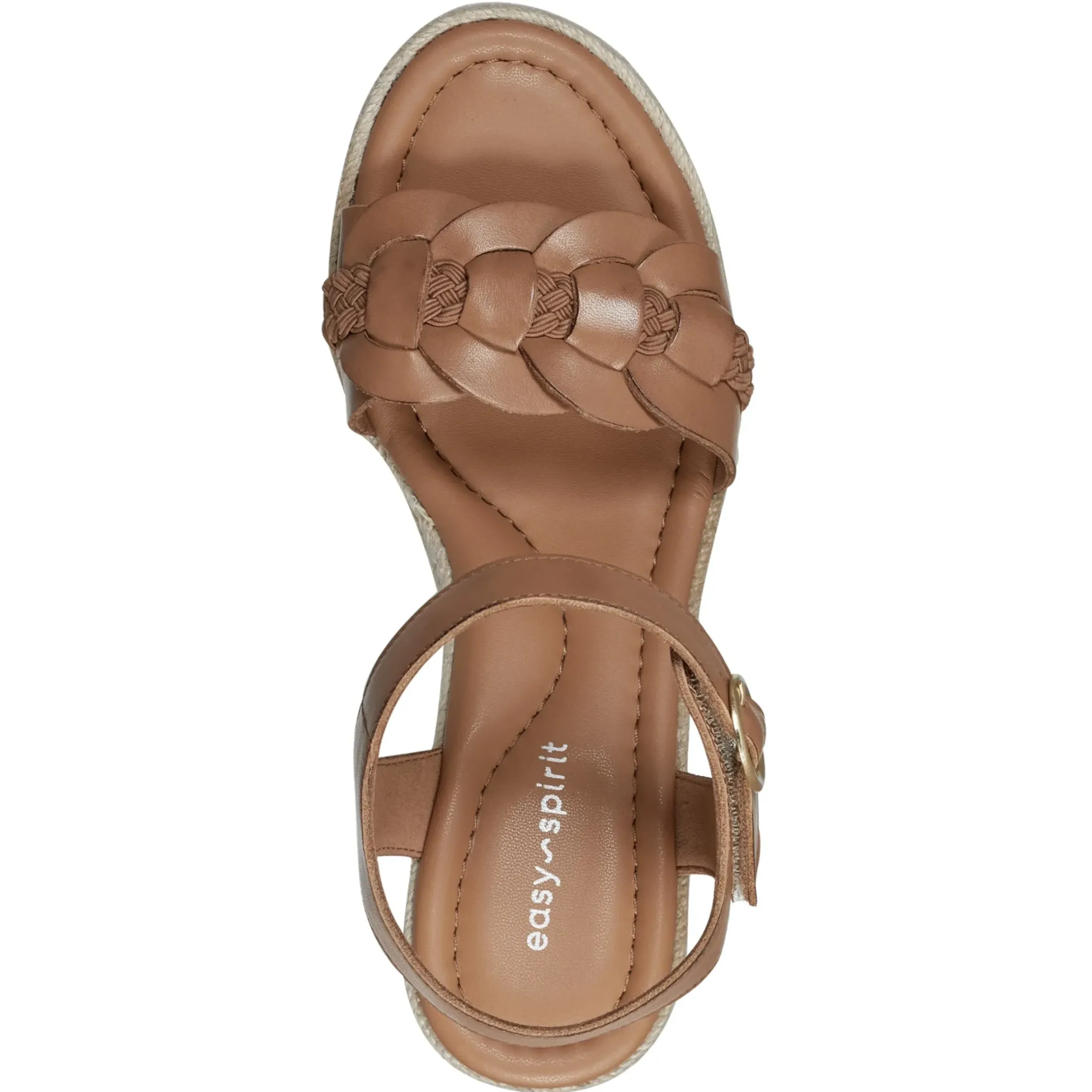 Dress|Sandals>Easy Spirit Aisha Espadrille Wedge Sandals Almond Brown
