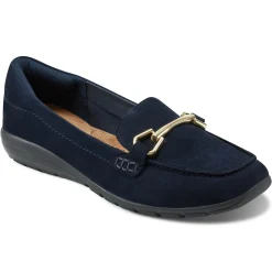 eFlex|eFlex>Easy Spirit Amalie Casual Loafers Dark Blue Suede