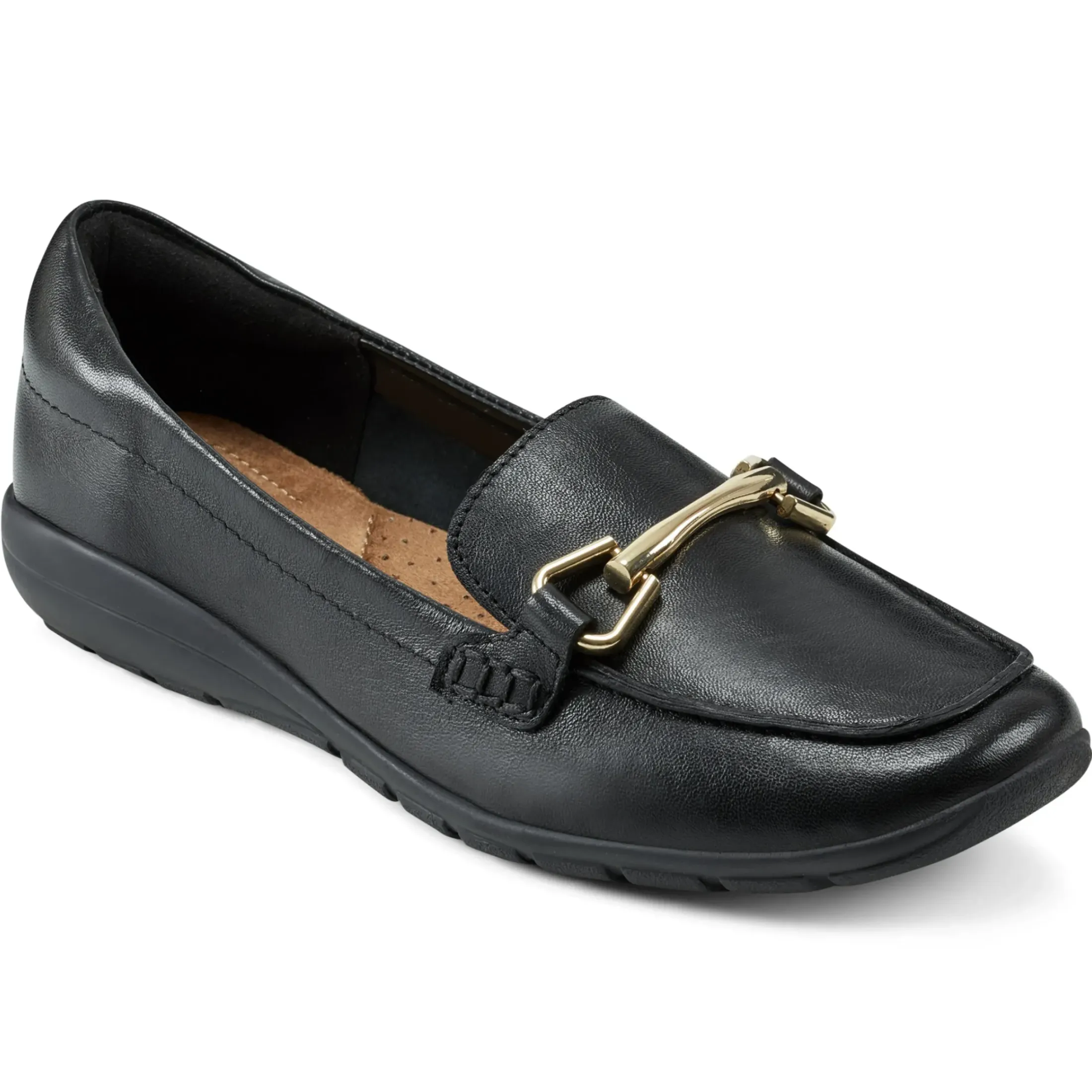 eFlex|eFlex>Easy Spirit Amalie Casual Loafers Black Leather