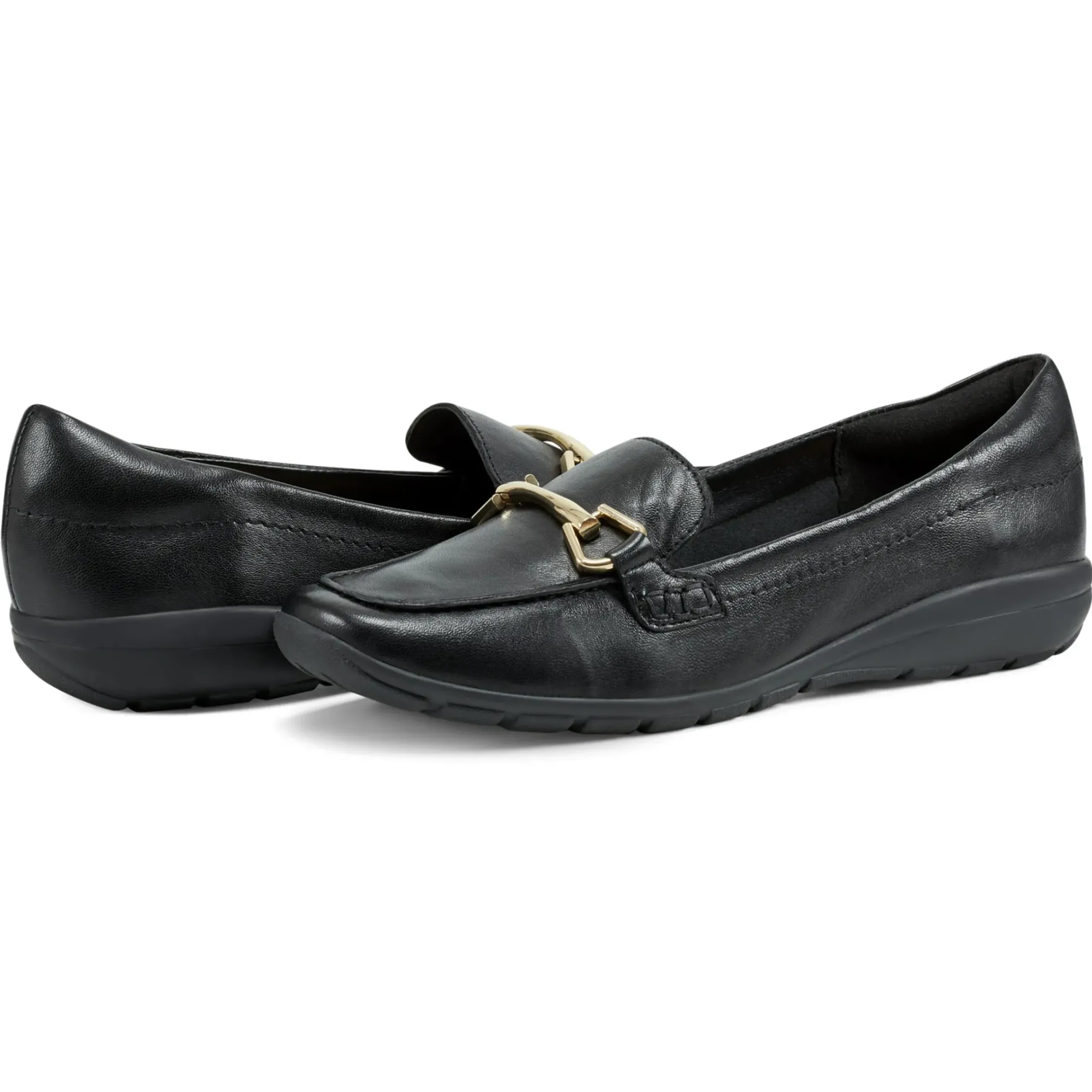 eFlex|eFlex>Easy Spirit Amalie Casual Loafers Black Leather