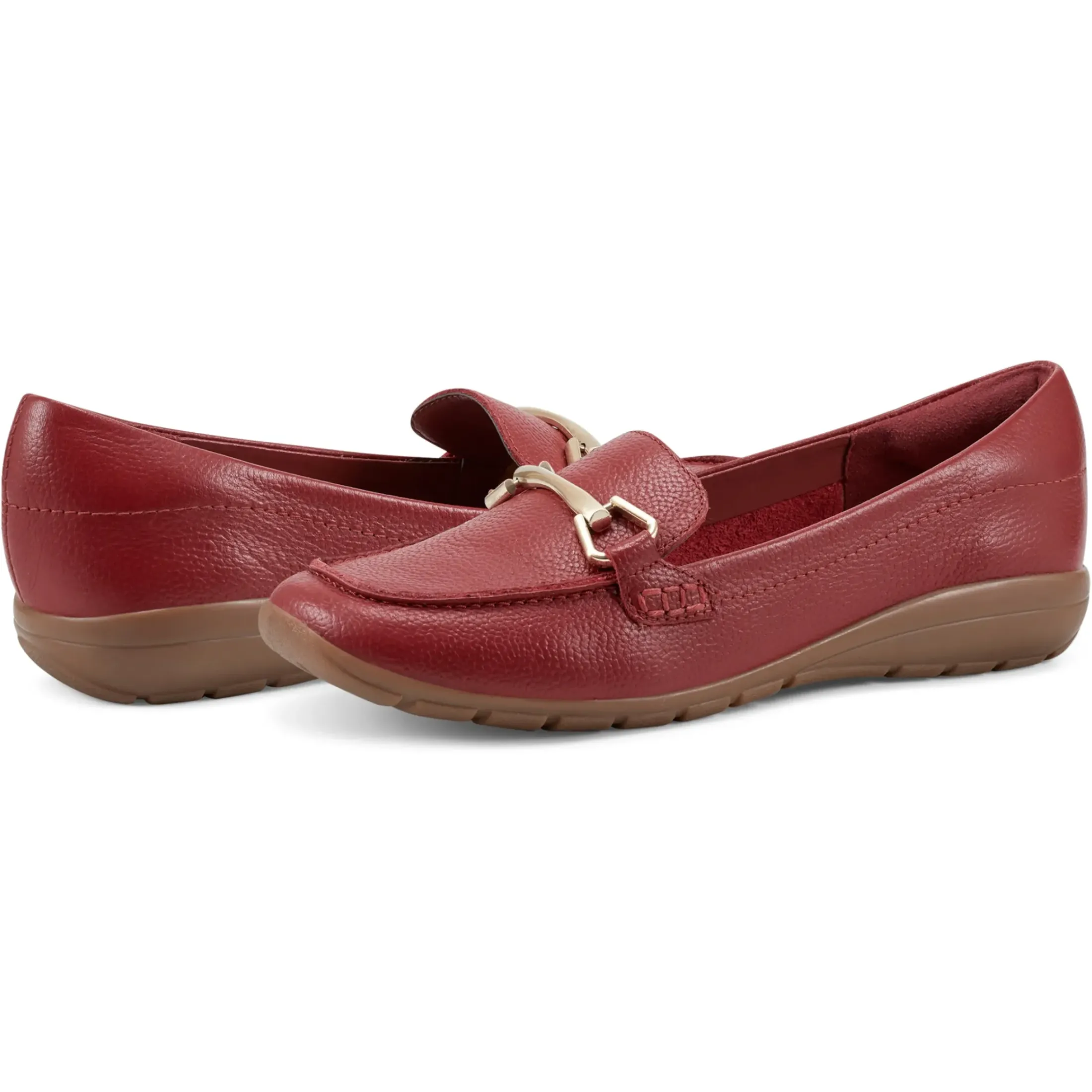 Abide Casual Flats|Loafers>Easy Spirit Amalie Casual Loafers Red Leather