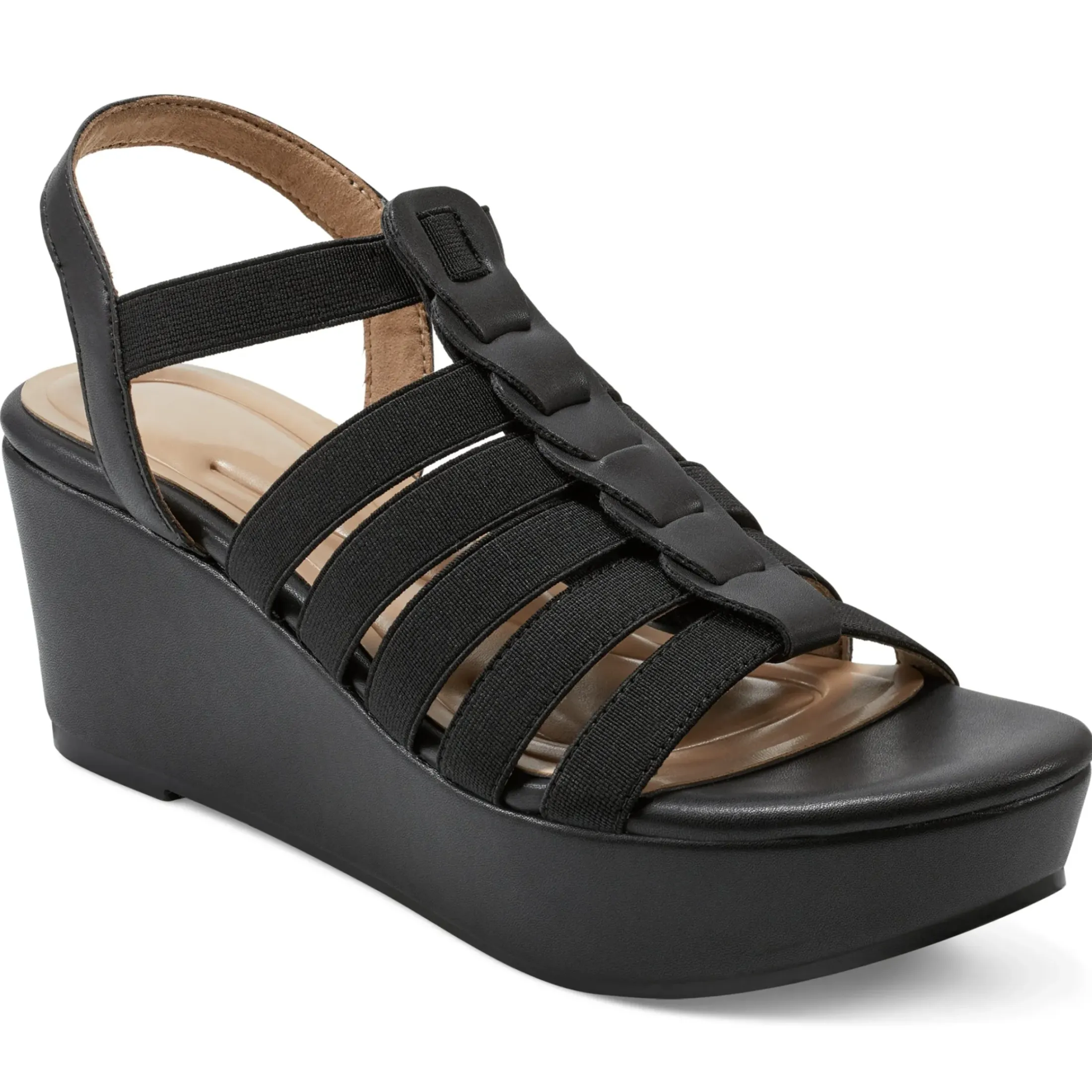 Dress|Sandals>Easy Spirit Avinna Platform Wedge Sandals Black