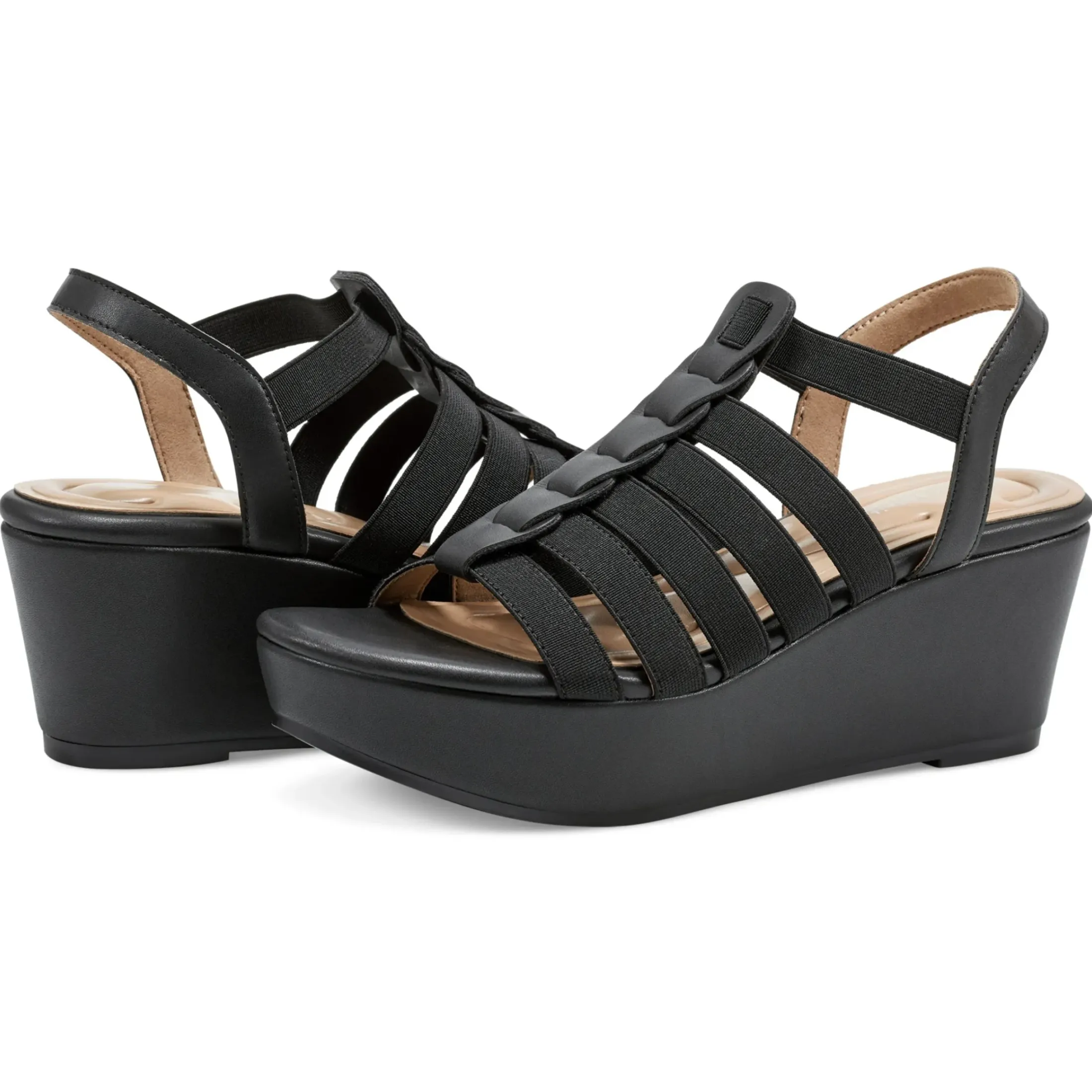 Dress|Sandals>Easy Spirit Avinna Platform Wedge Sandals Black