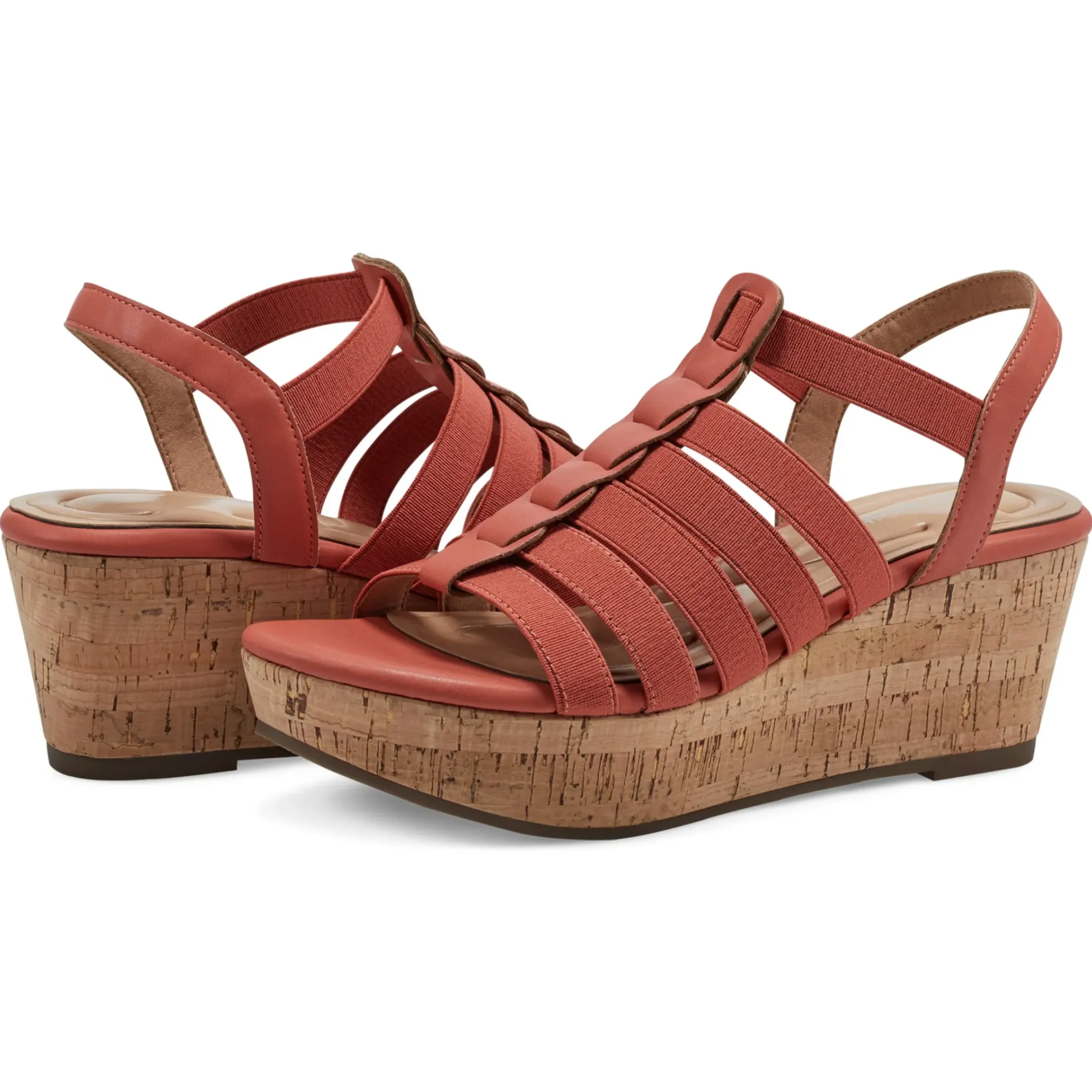 Dress|Sandals>Easy Spirit Avinna Platform Wedge Sandals Orange