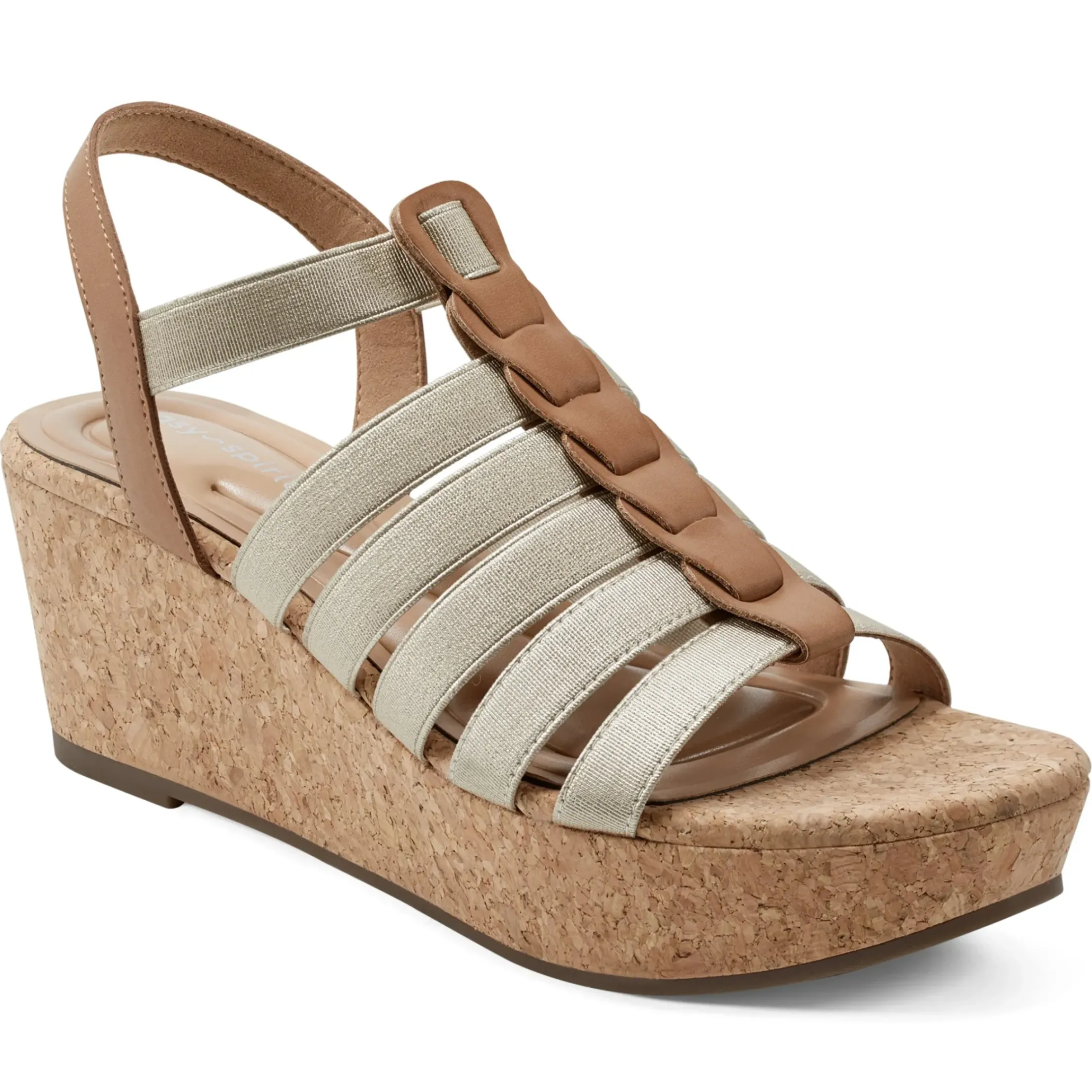 Dress|Sandals>Easy Spirit Avinna Platform Wedge Sandals Gold/Natural