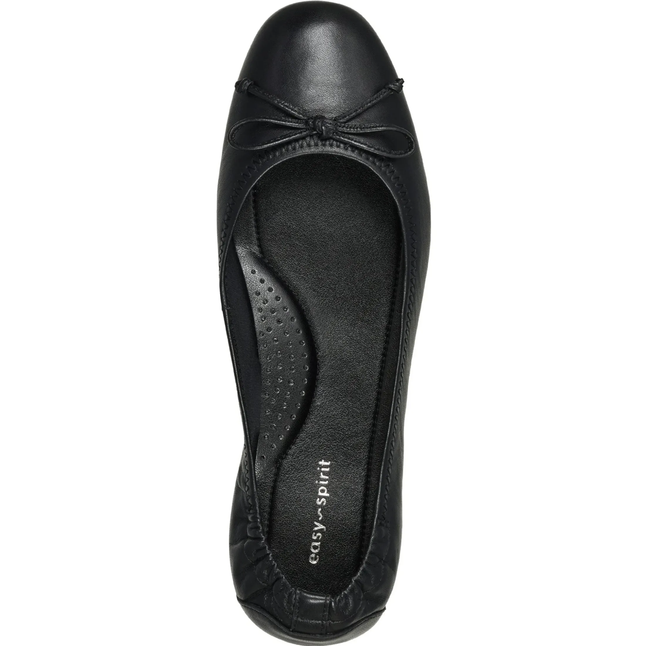 eFlex|eFlex>Easy Spirit Baily Ballet Flats Black Leather