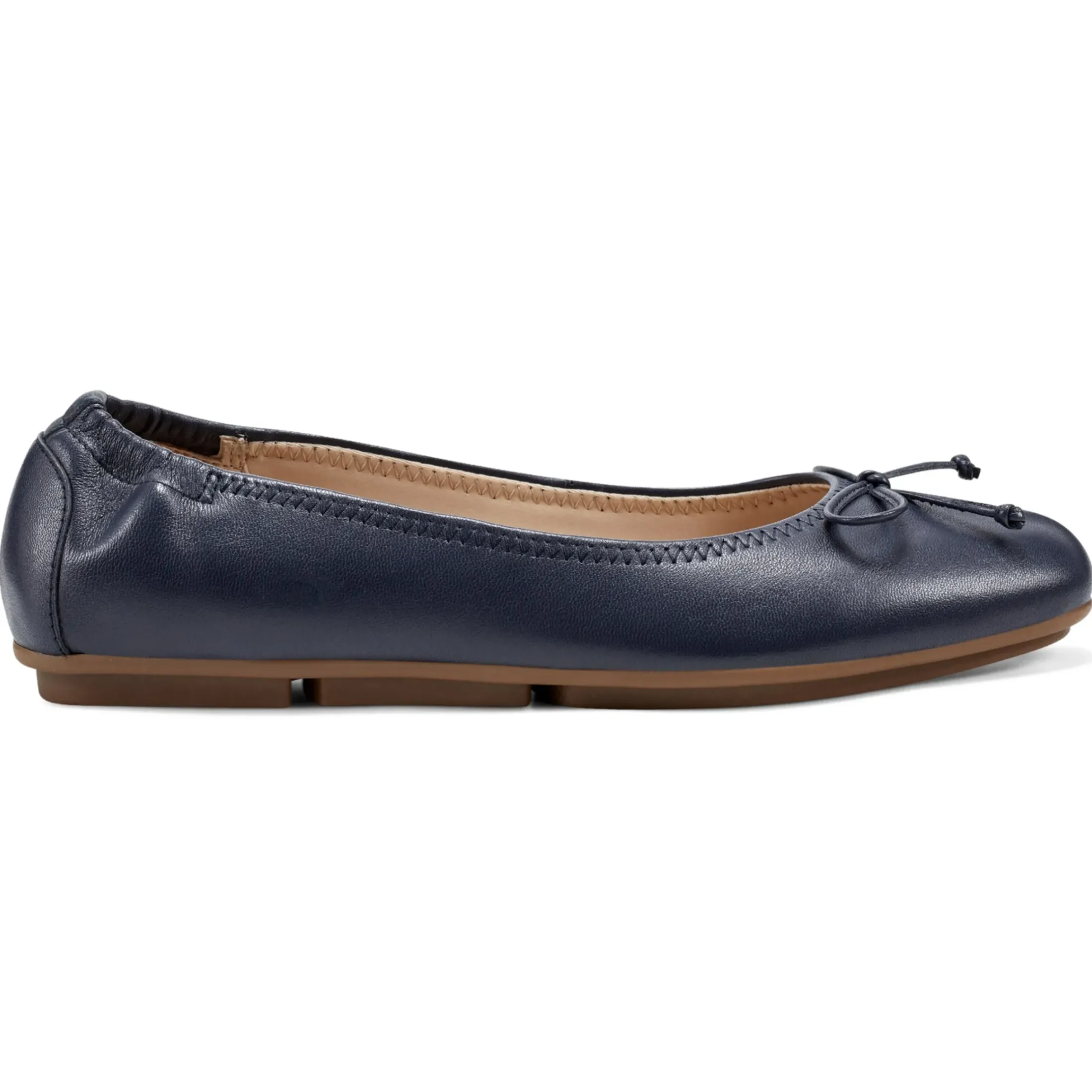 eFlex|eFlex>Easy Spirit Baily Ballet Flats Navy Leather