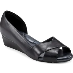 eFlex|eFlex>Easy Spirit Bernie Dress Wedges Black Leather