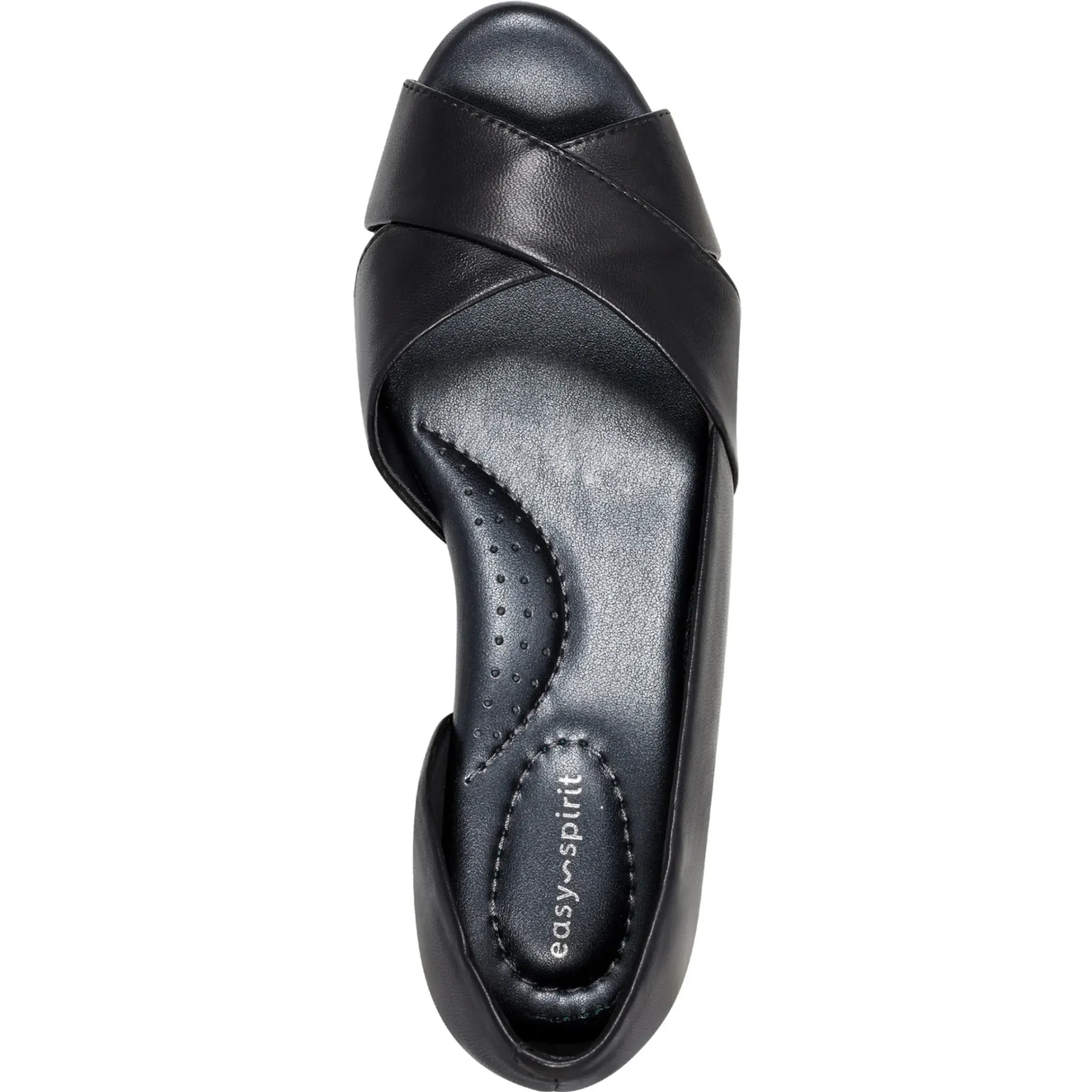 eFlex|eFlex>Easy Spirit Bernie Dress Wedges Black Leather