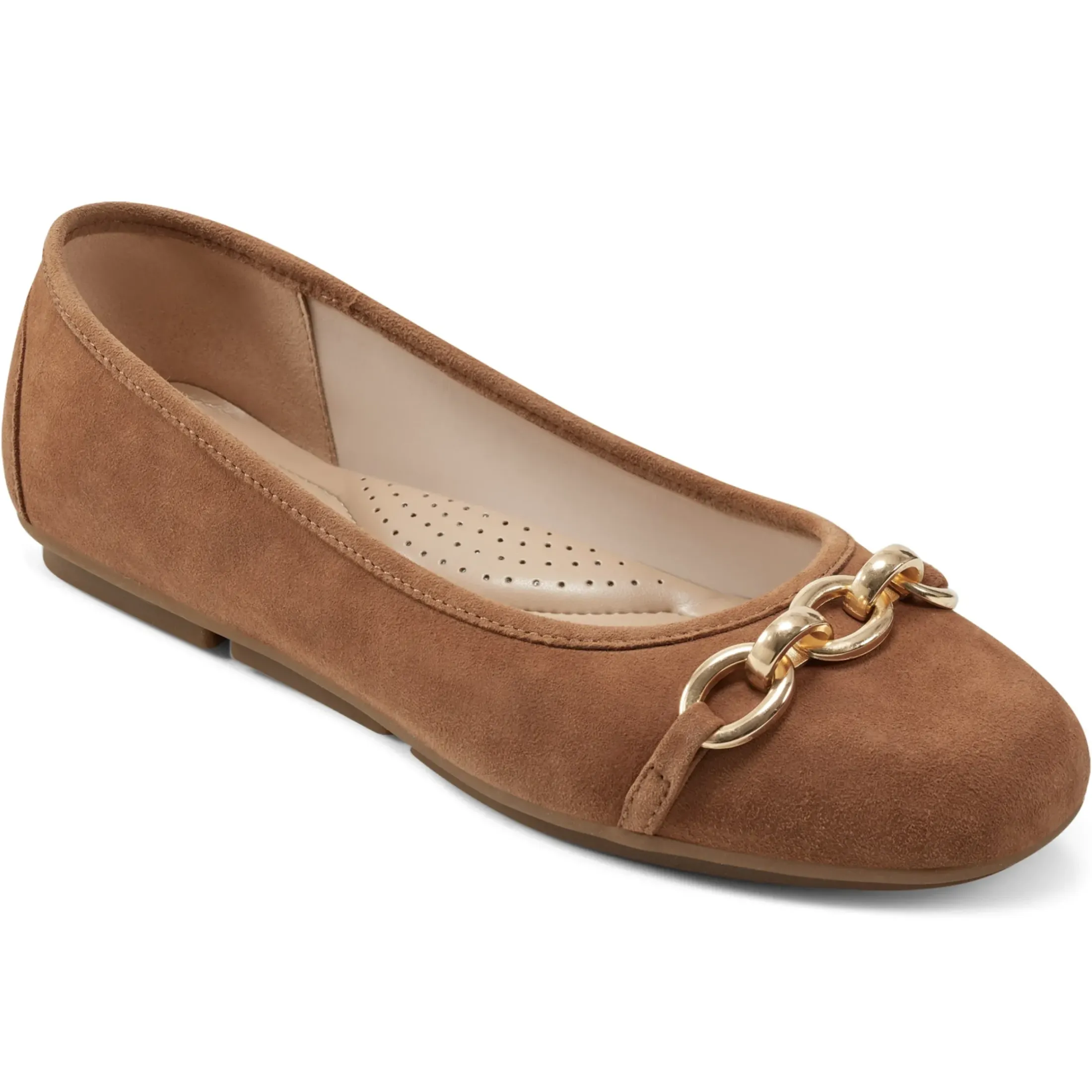 eFlex|eFlex>Easy Spirit Brandi Ballet Flats Brown Suede