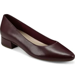 Low Heels|eFlex>Easy Spirit Caldise Leather Low Heel Dress Shoes Dark Red Leather