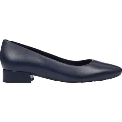Low Heels|eFlex>Easy Spirit Caldise Leather Low Heel Dress Shoes Navy Leather