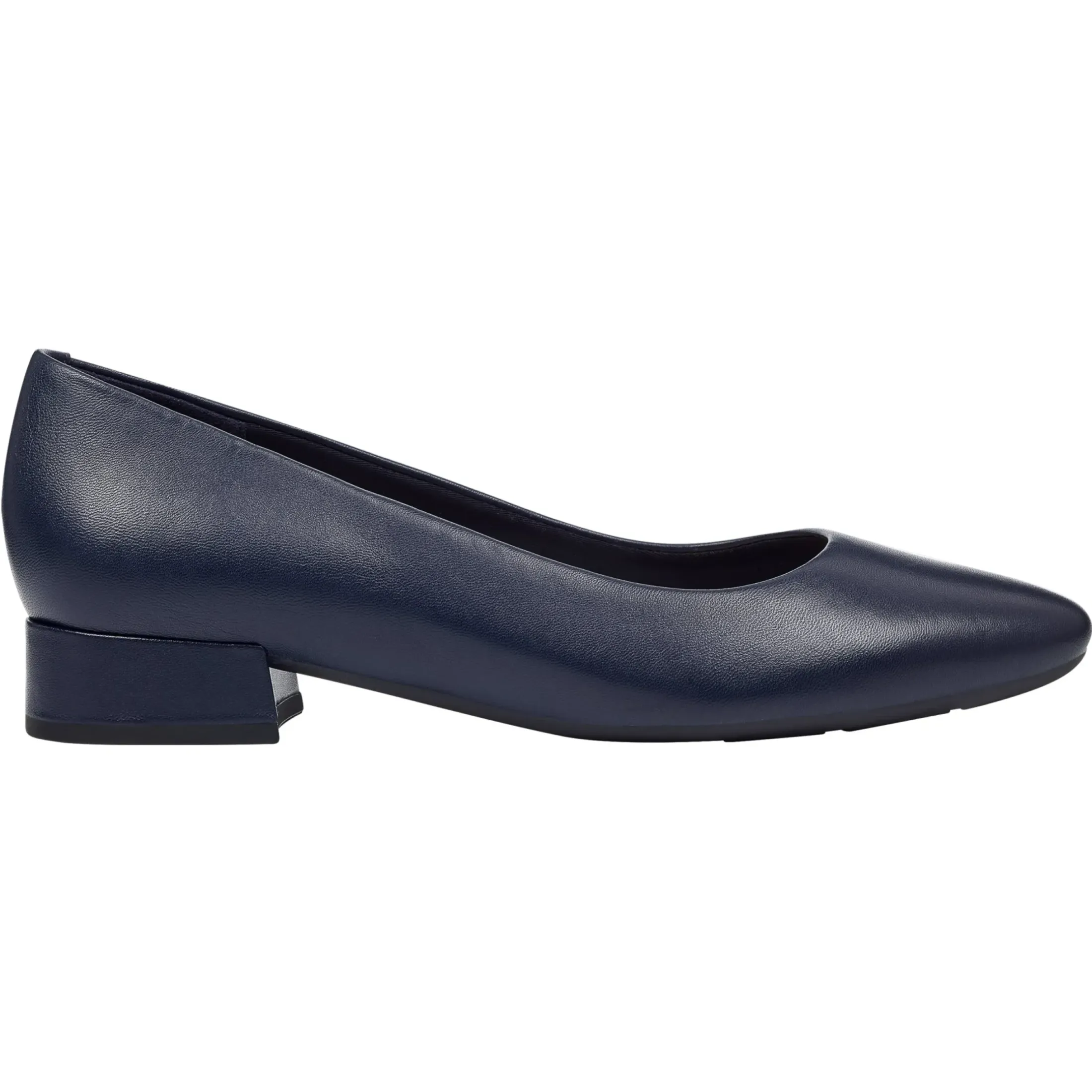 Low Heels|eFlex>Easy Spirit Caldise Leather Low Heel Dress Shoes Navy Leather