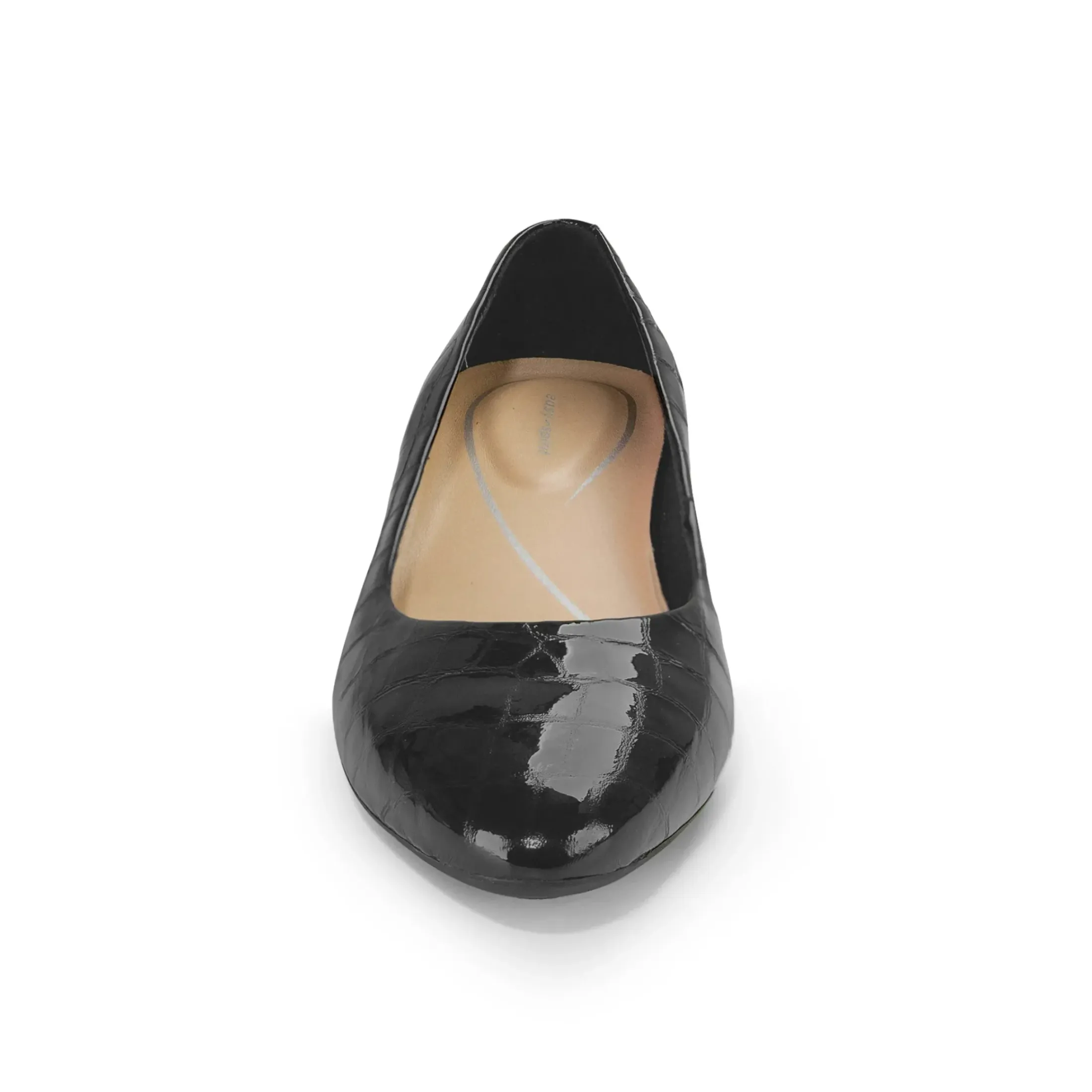 Caldise Low Heels|Low Heels>Easy Spirit Caldise Low Heel Dress Shoes Black Croco Patent