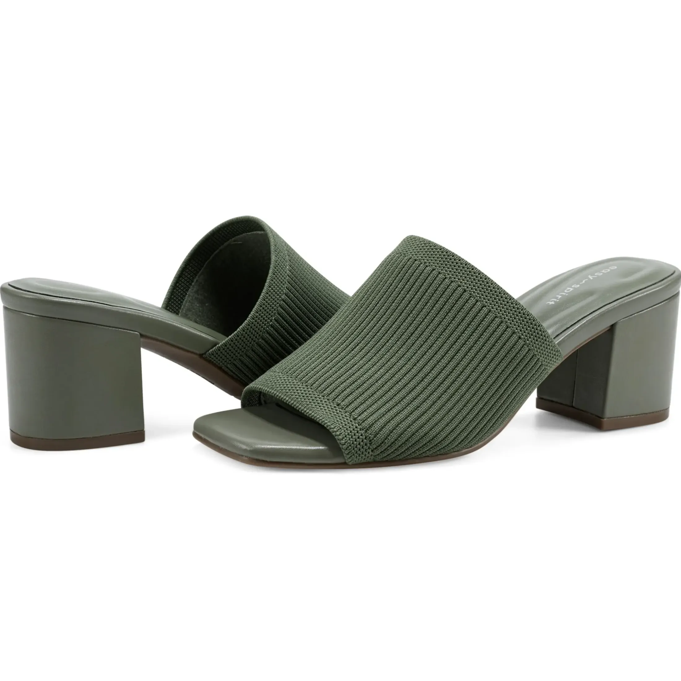 Dress|Sandals>Easy Spirit Caryn Heeled Slide Sandals Sage Green