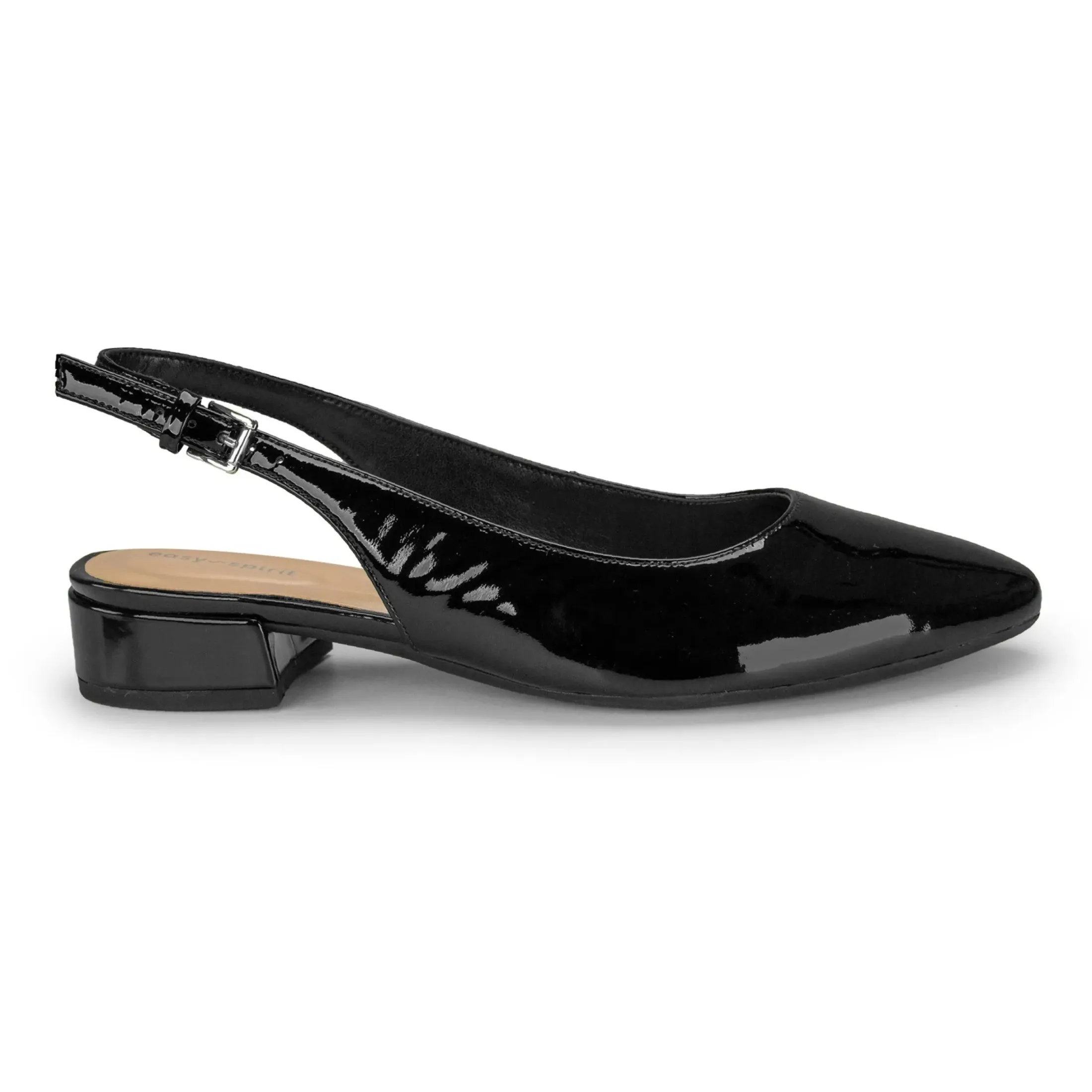 Low Heels|eFlex>Easy Spirit Cassius Slingback Pumps Black Patent