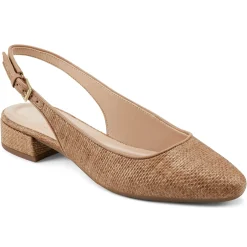 Low Heels|eFlex>Easy Spirit Cassius Slingback Pumps Brown Raffia