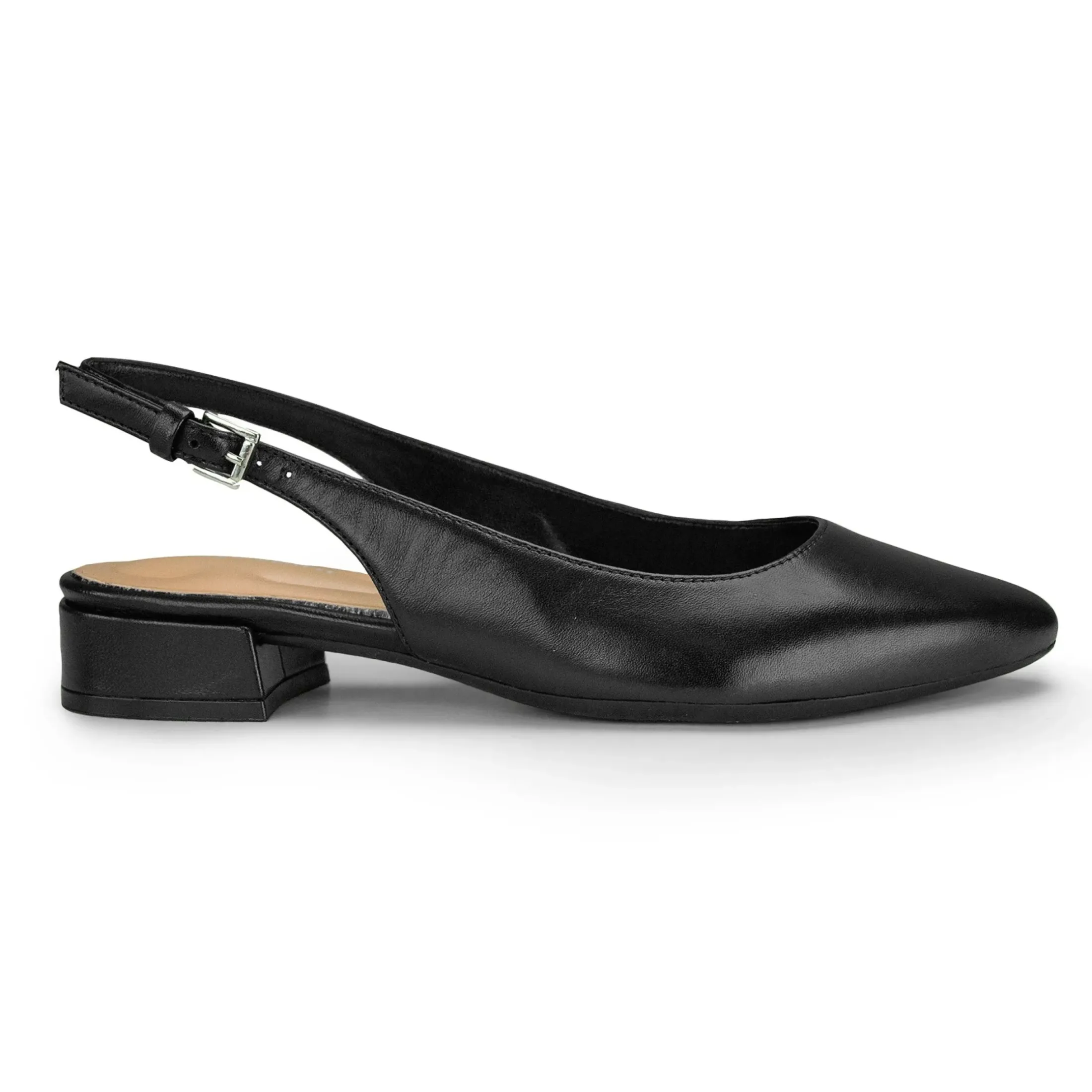 Low Heels|eFlex>Easy Spirit Cassius Slingback Pumps Black Leather