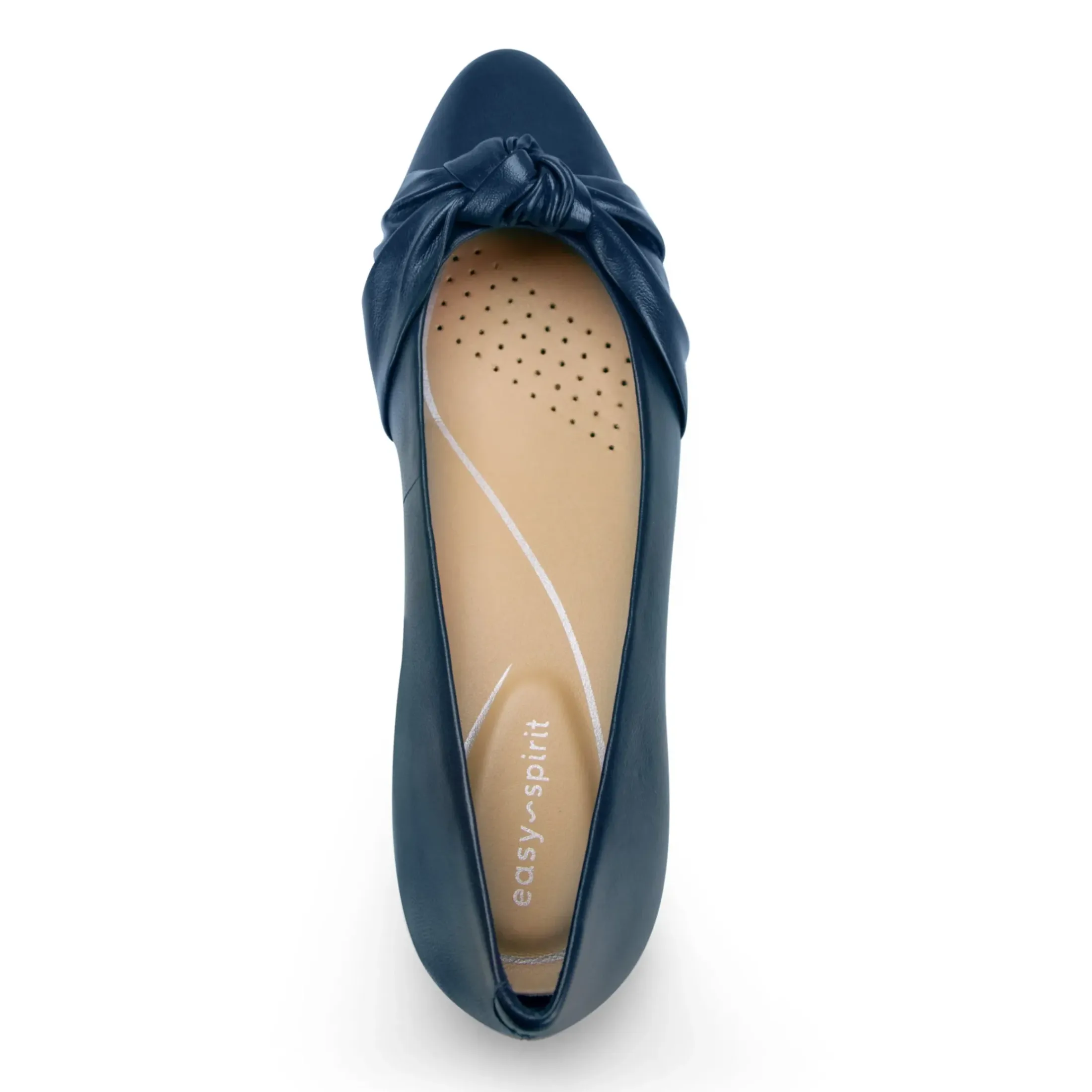 Low Heels|eFlex>Easy Spirit Caster Dress Shoes Navy Blue Leather