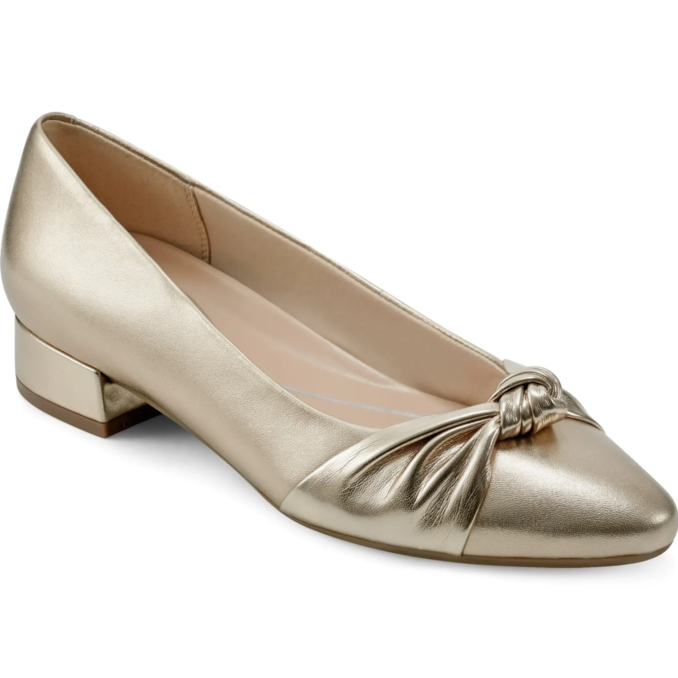 Low Heels|eFlex>Easy Spirit Caster Dress Shoes Gold Leather