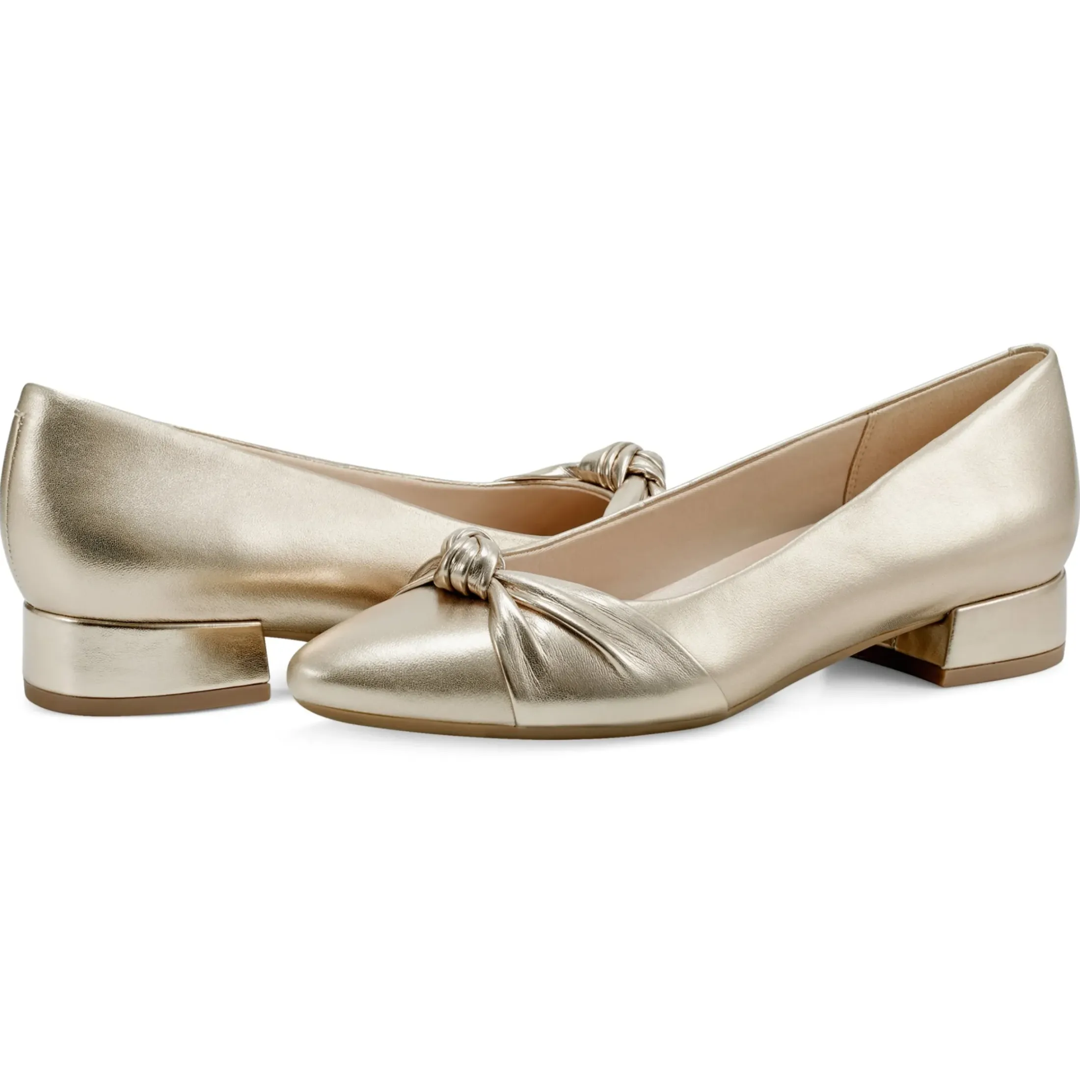 Low Heels|eFlex>Easy Spirit Caster Dress Shoes Gold Leather