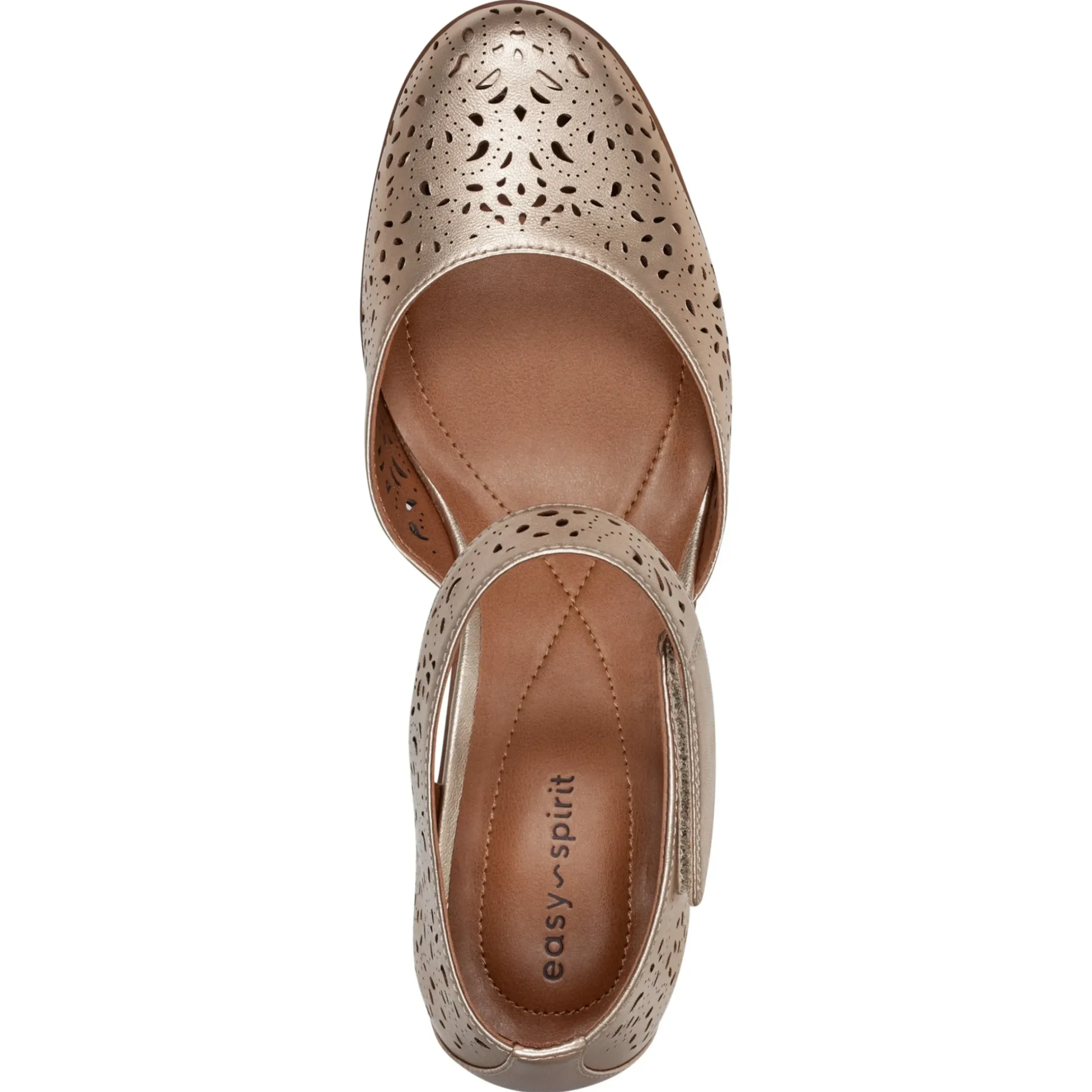 Cindie Mary Jane Heels|Mid Heels>Easy Spirit Cindie Mary Jane Heels Bronze Pearlized