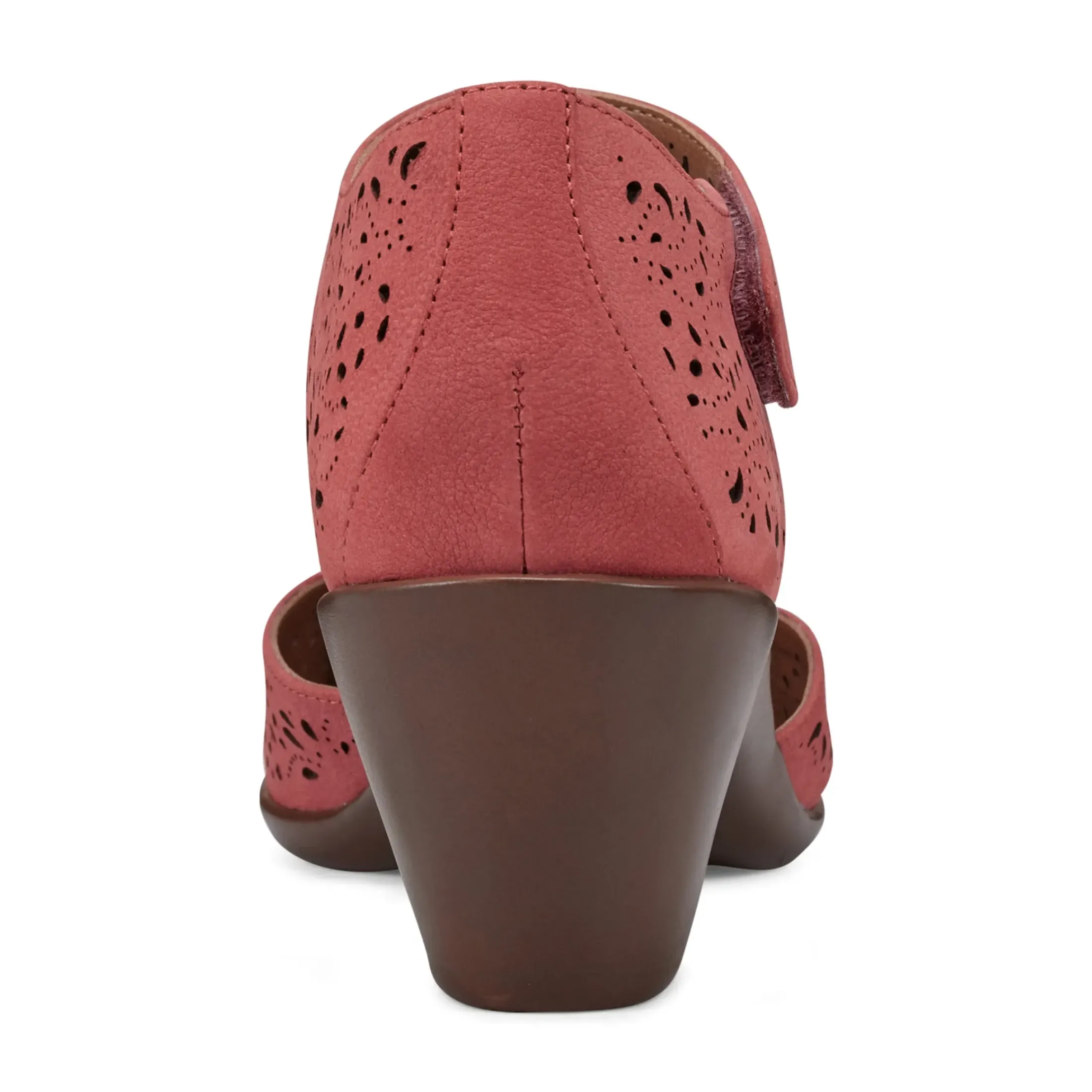 Cindie Mary Jane Heels|Mid Heels>Easy Spirit Cindie Mary Jane Heels Coral Leather Nubuck