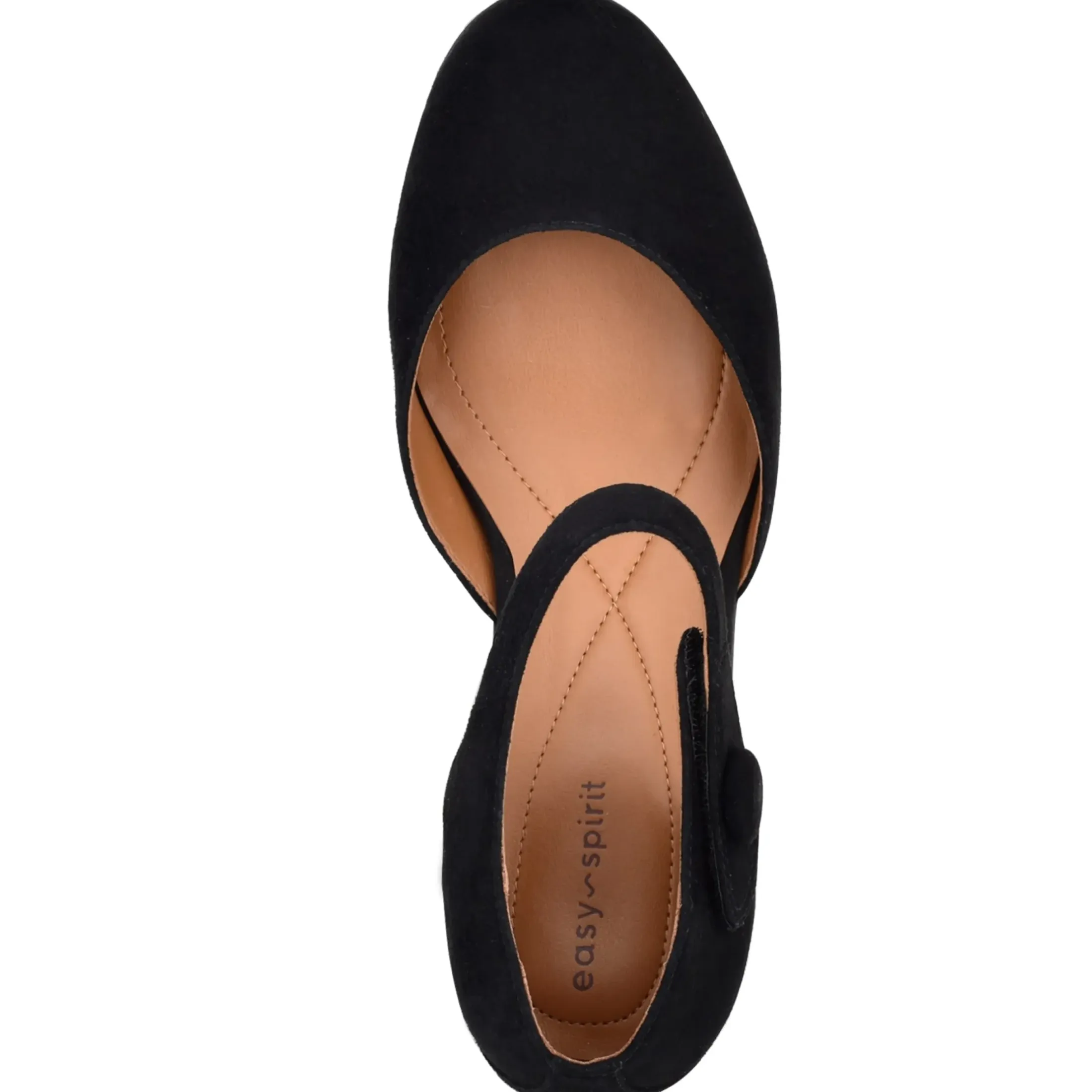 Clarice Mary Jane Heels|Mid Heels>Easy Spirit Clarice Mary Jane Heels Black Suede