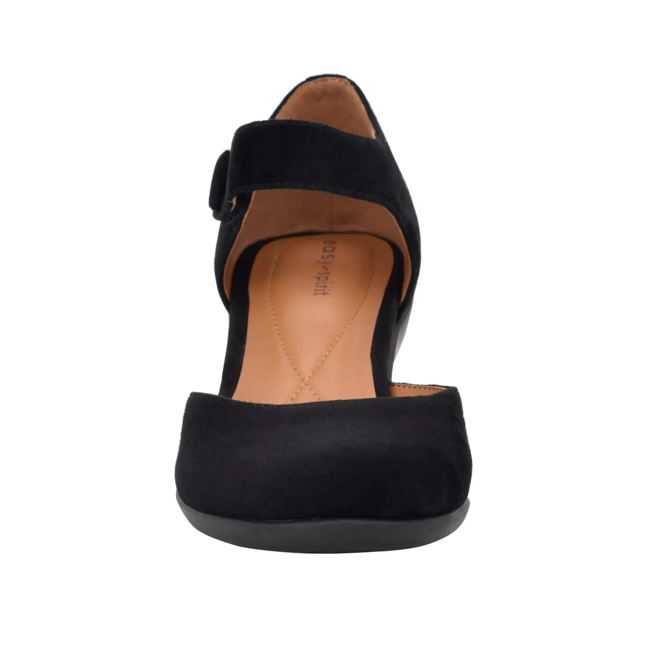 Clarice Mary Jane Heels|Mid Heels>Easy Spirit Clarice Mary Jane Heels Black Suede