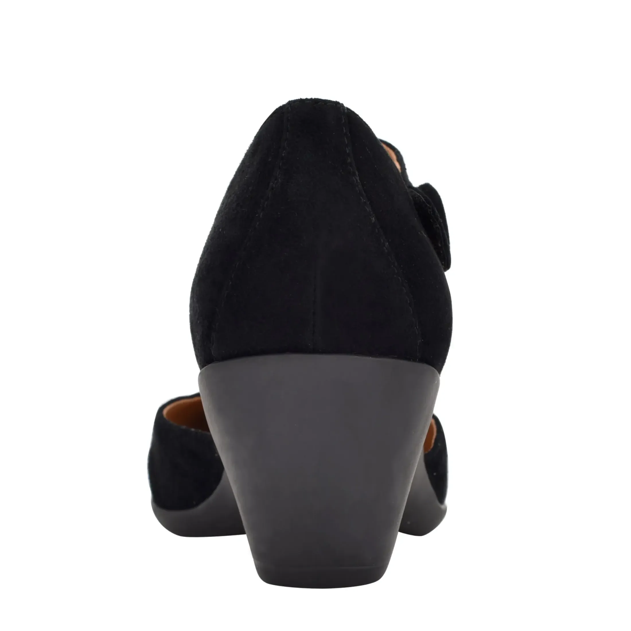 Clarice Mary Jane Heels|Mid Heels>Easy Spirit Clarice Mary Jane Heels Black Suede