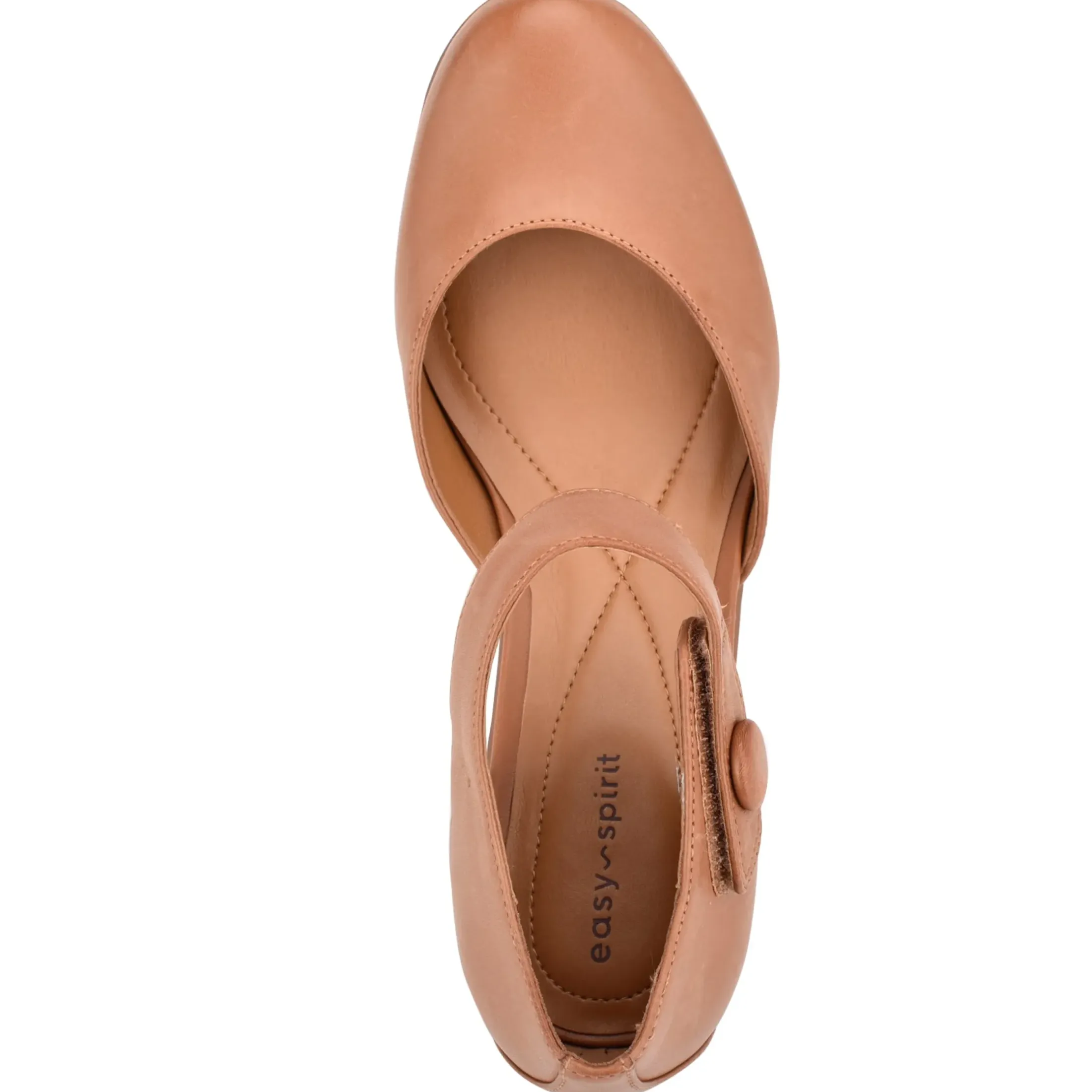 Clarice Mary Jane Heels|Mid Heels>Easy Spirit Clarice Mary Jane Heels Brown Leather