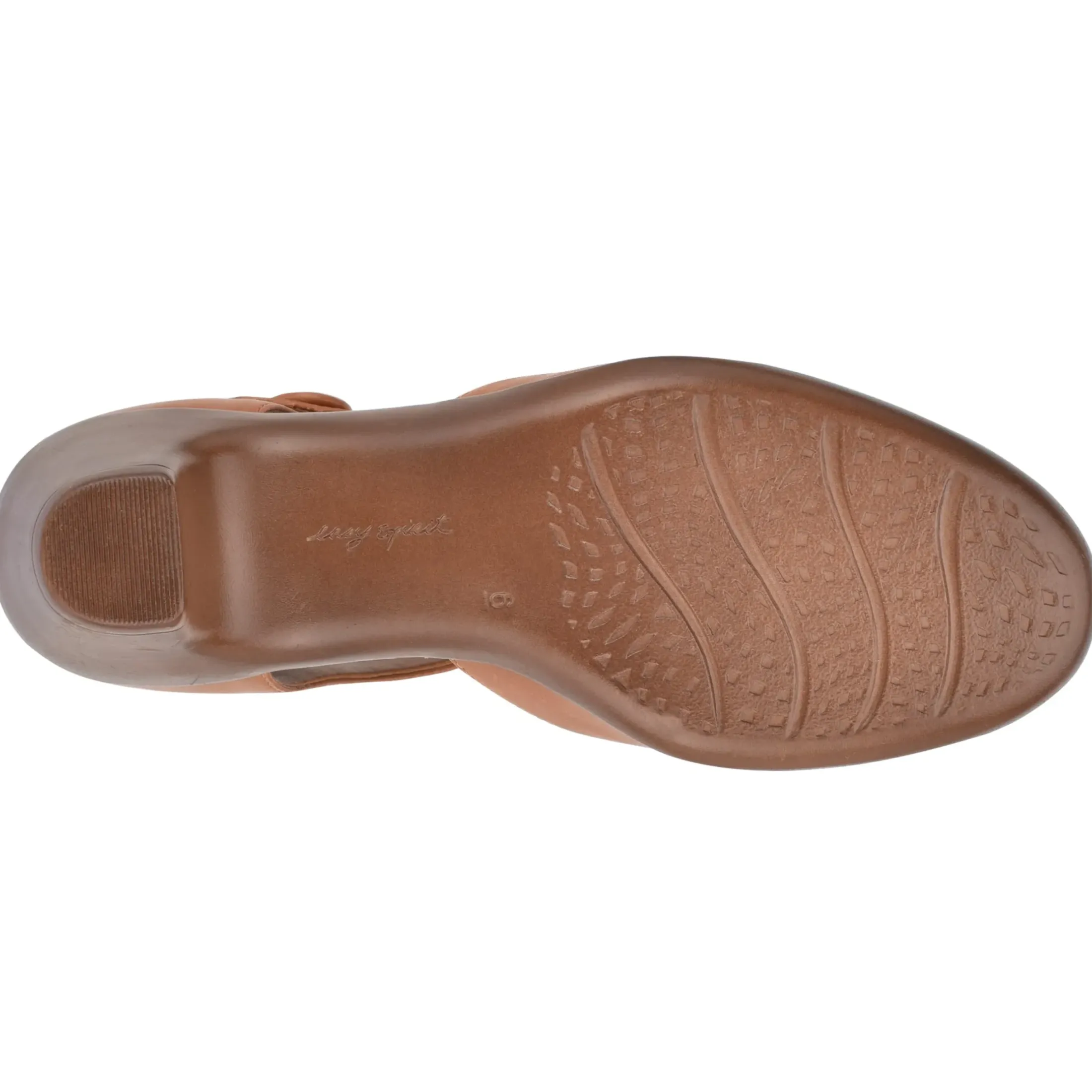 Clarice Mary Jane Heels|Mid Heels>Easy Spirit Clarice Mary Jane Heels Brown Leather