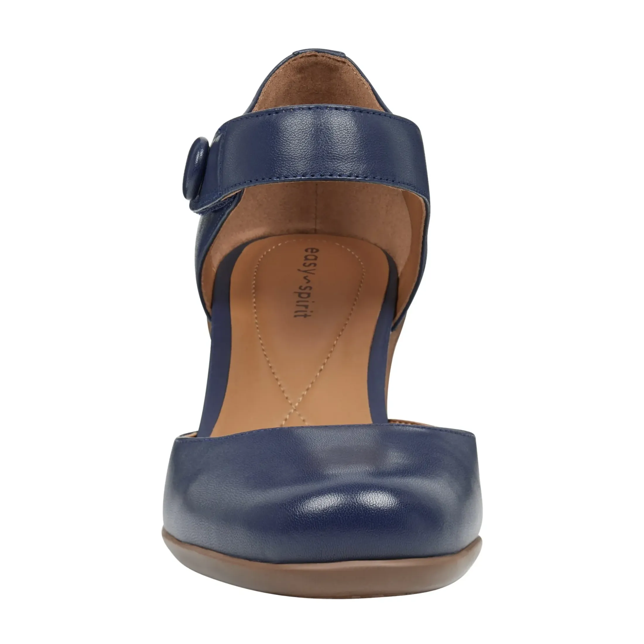 Clarice Mary Jane Heels|Mid Heels>Easy Spirit Clarice Mary Jane Heels Navy Leather