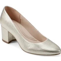 Cosma Pumps|Mid Heels>Easy Spirit Cosma Pumps Gold Lizard Print