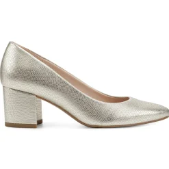 Cosma Pumps|Mid Heels>Easy Spirit Cosma Pumps Gold Lizard Print