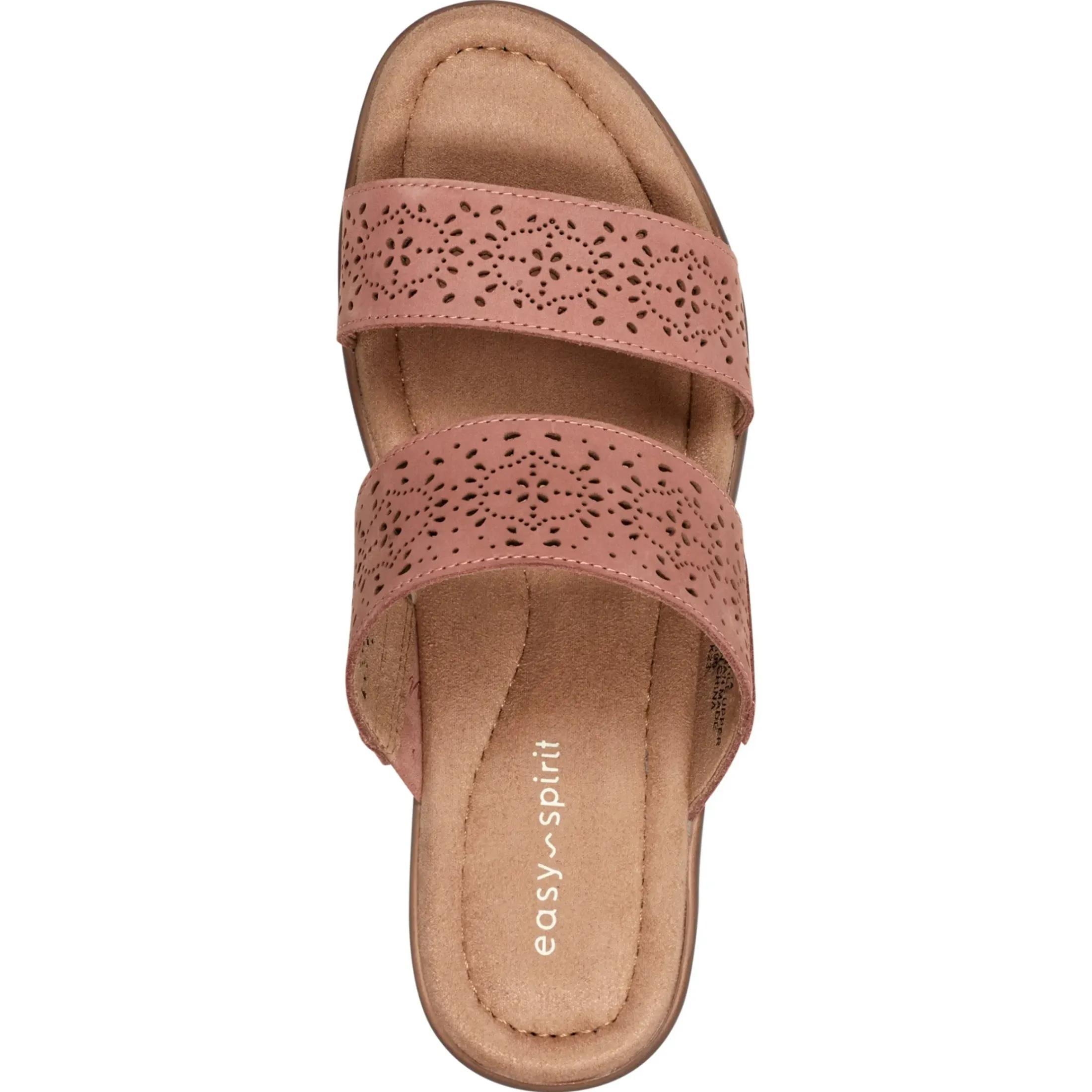 Dress|Sandals>Easy Spirit Crista Casual Slide Heeled Sandals Rose Leather Nubuck