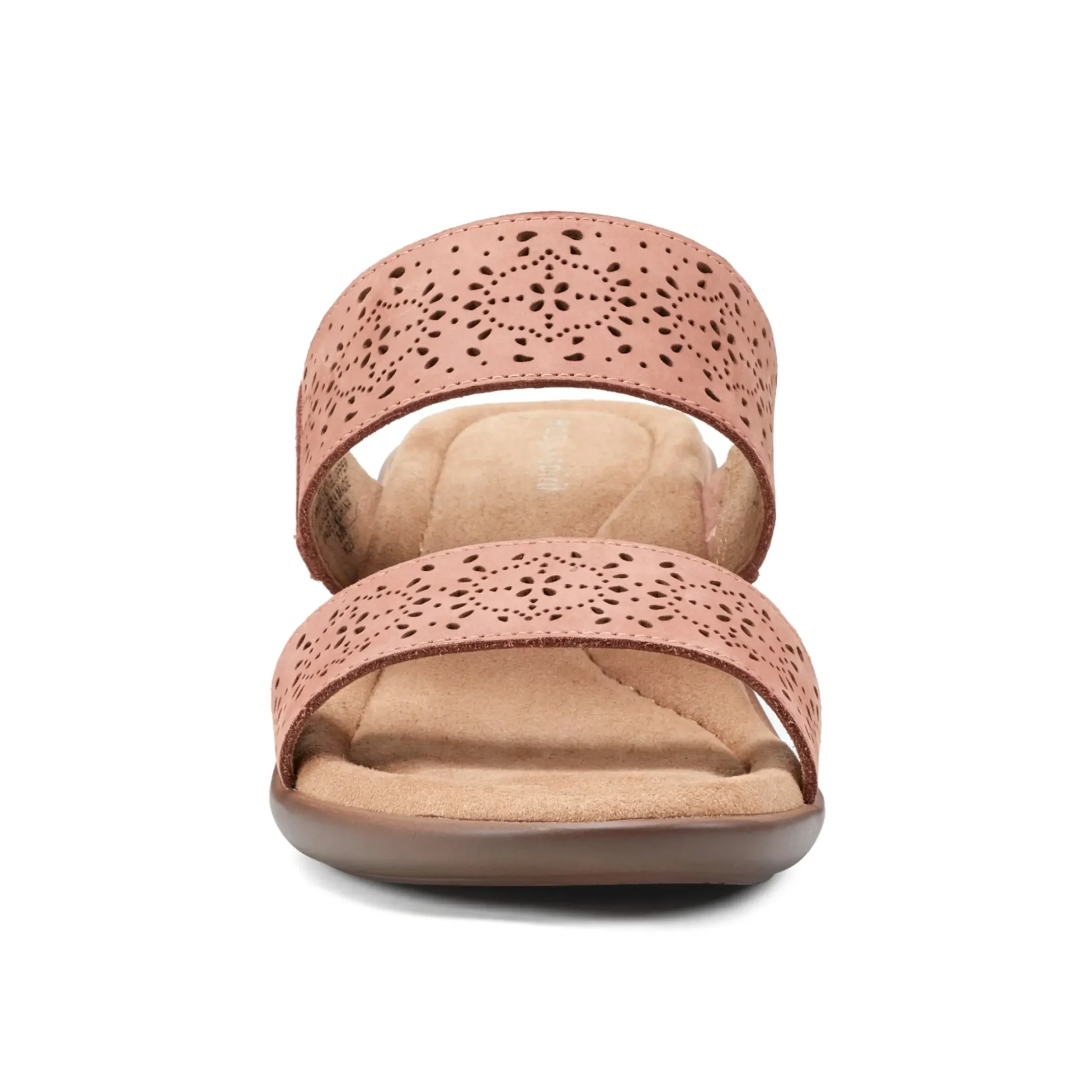 Dress|Sandals>Easy Spirit Crista Casual Slide Heeled Sandals Rose Leather Nubuck