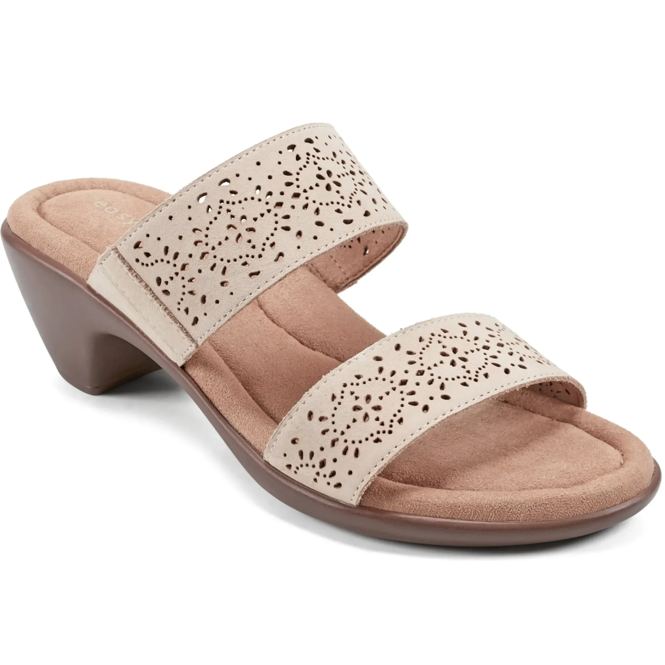 Dress|Sandals>Easy Spirit Crista Casual Slide Heeled Sandals Natural Leather Nubuck