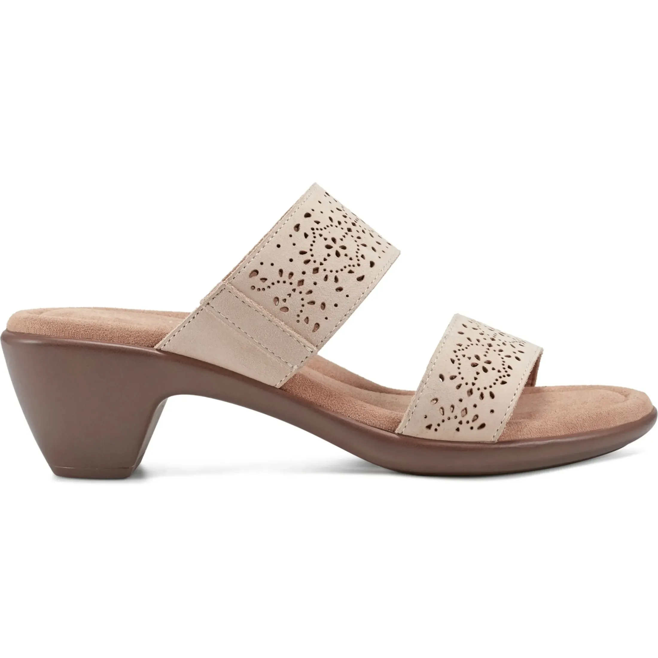 Dress|Sandals>Easy Spirit Crista Casual Slide Heeled Sandals Natural Leather Nubuck