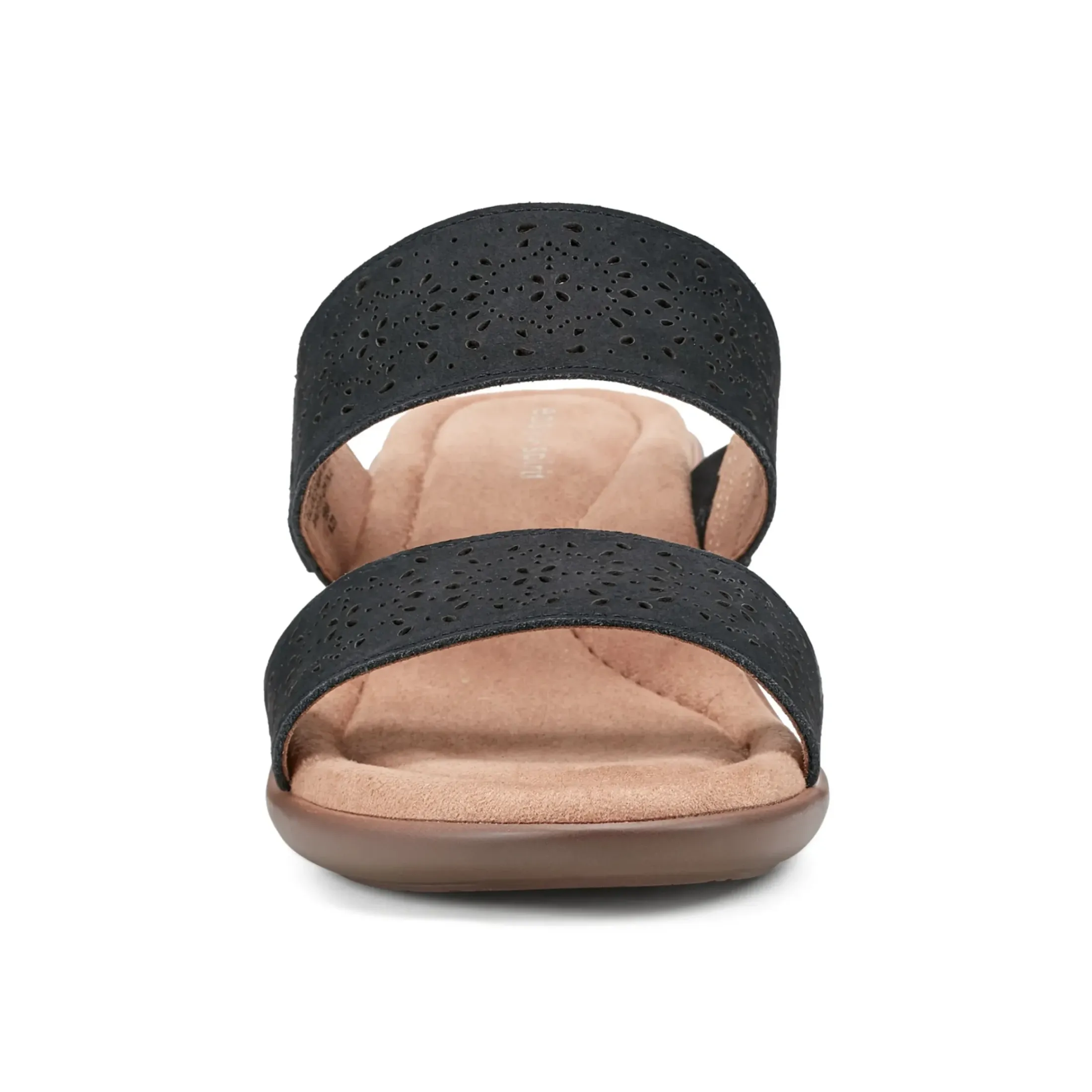 Dress|Sandals>Easy Spirit Crista Casual Slide Heeled Sandals Black Leather Nubuck