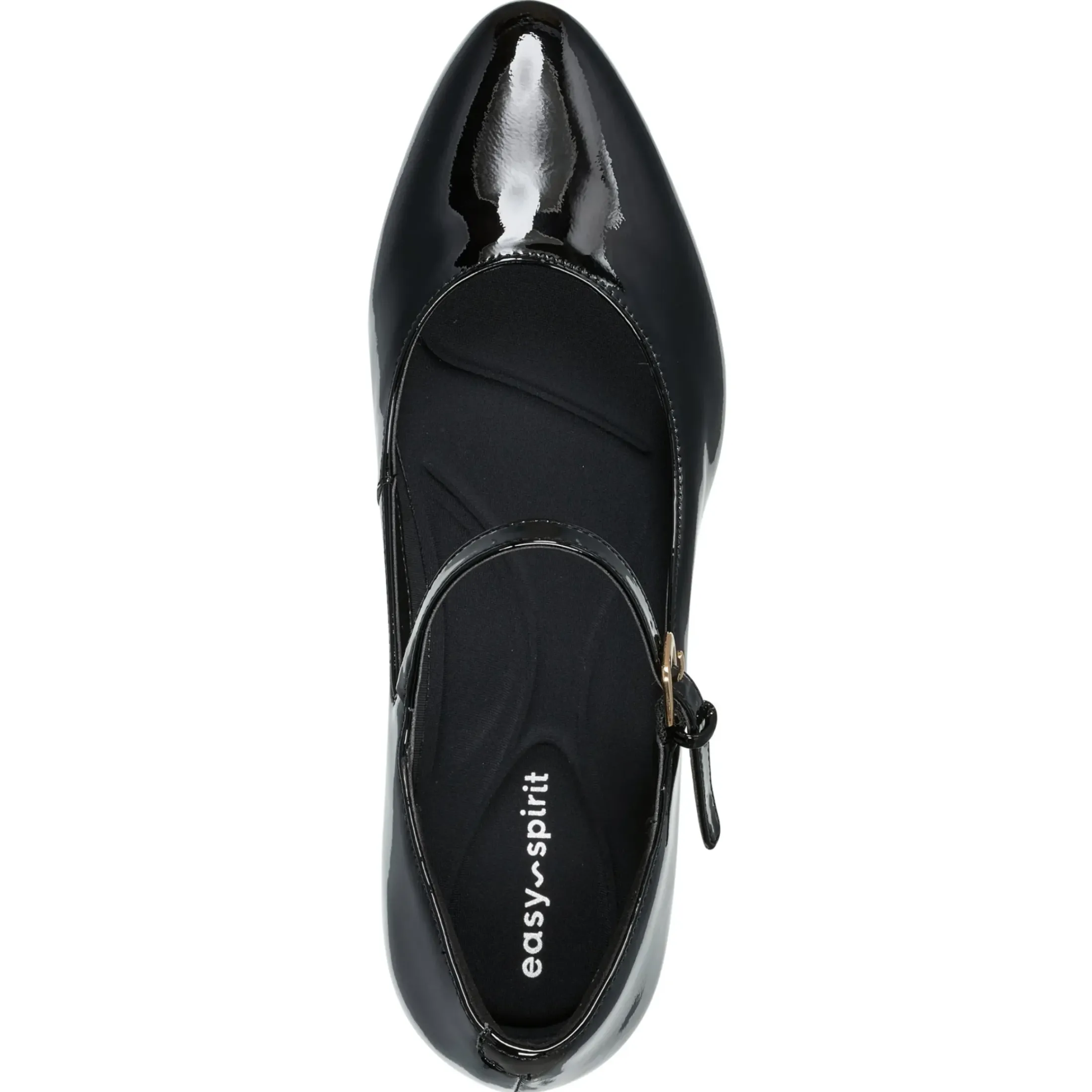 Mid Heels|eFlex>Easy Spirit Cyra Mary Jane Dress Pumps Black Patent Leather