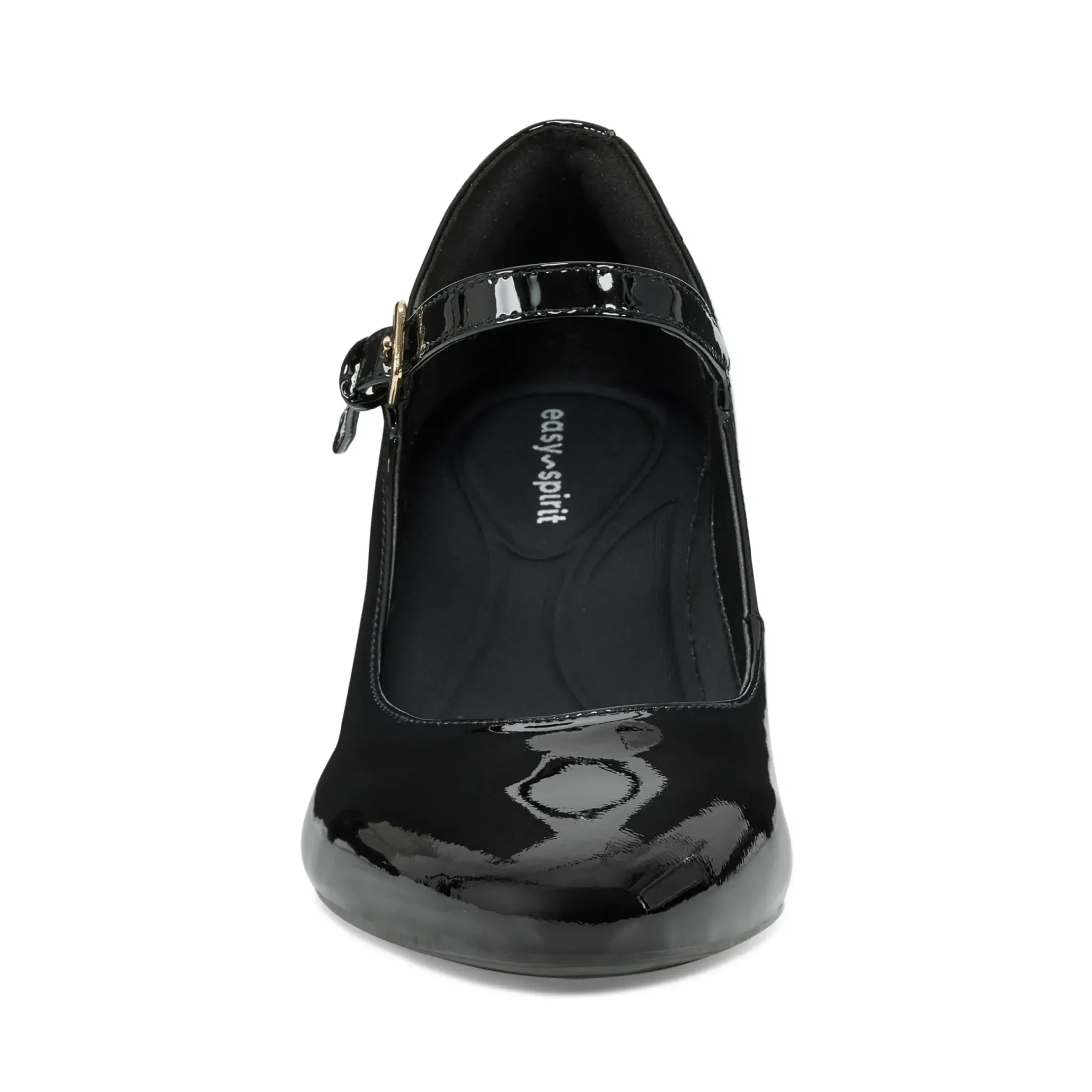 Mid Heels|eFlex>Easy Spirit Cyra Mary Jane Dress Pumps Black Patent Leather