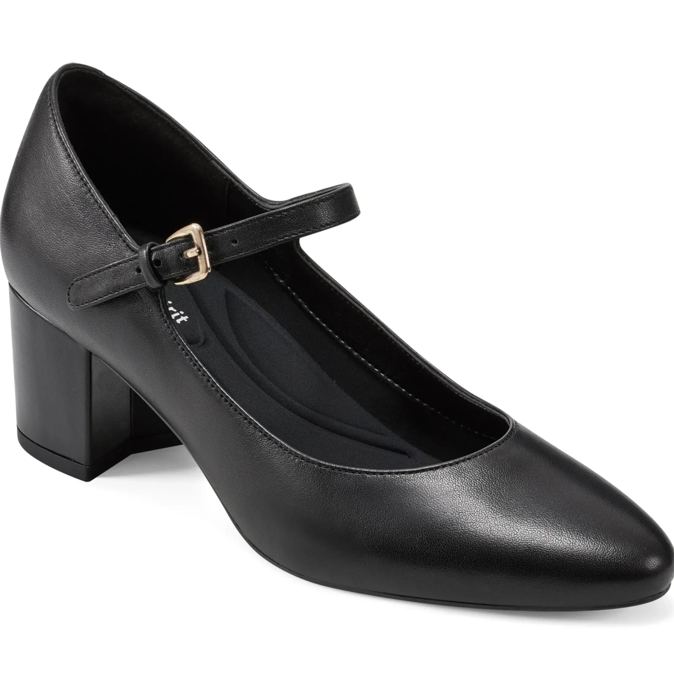 Mid Heels|eFlex>Easy Spirit Cyra Mary Jane Dress Pumps Black Leather