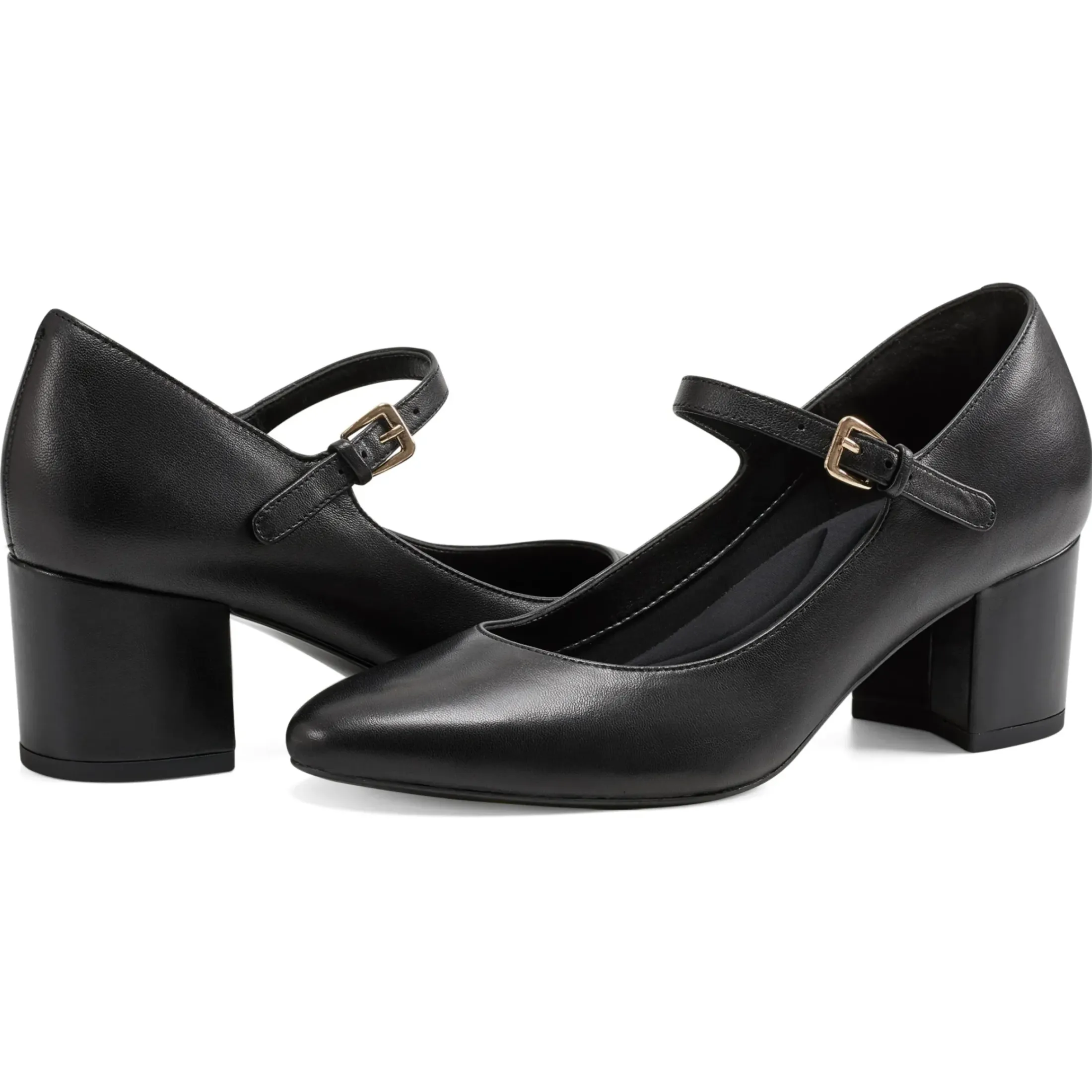 Mid Heels|eFlex>Easy Spirit Cyra Mary Jane Dress Pumps Black Leather