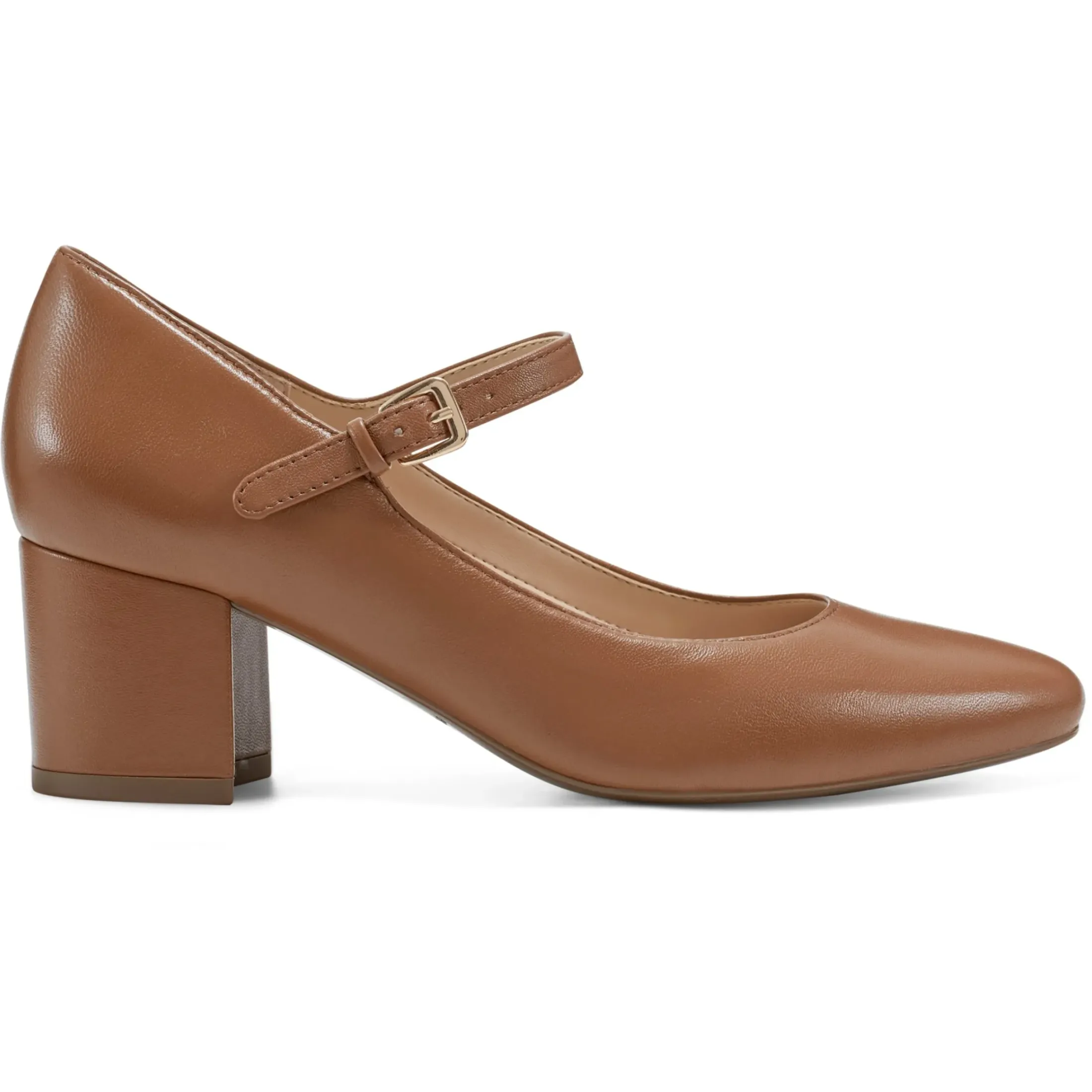 Mid Heels|eFlex>Easy Spirit Cyra Mary Jane Dress Pumps Brown Leather