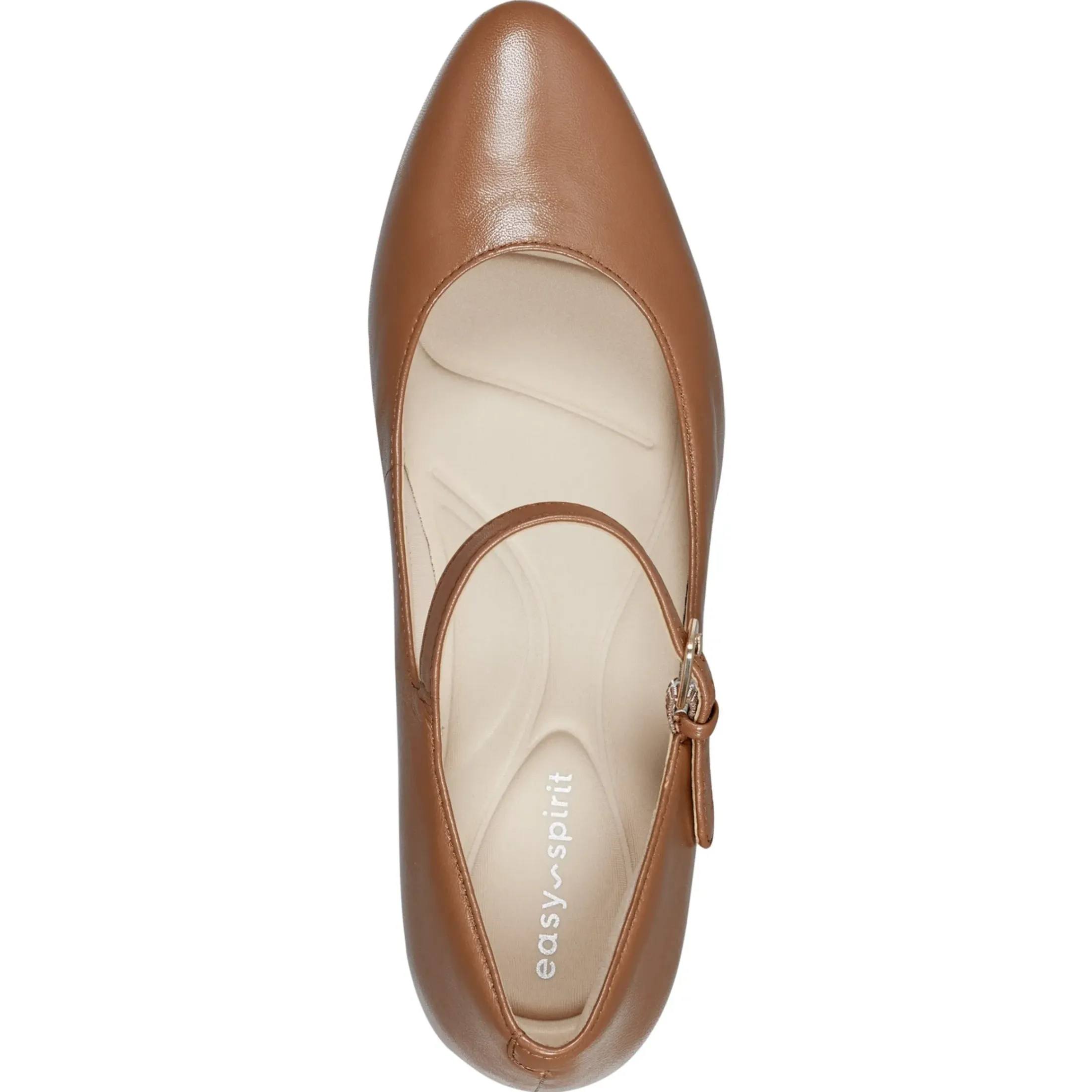 Mid Heels|eFlex>Easy Spirit Cyra Mary Jane Dress Pumps Brown Leather